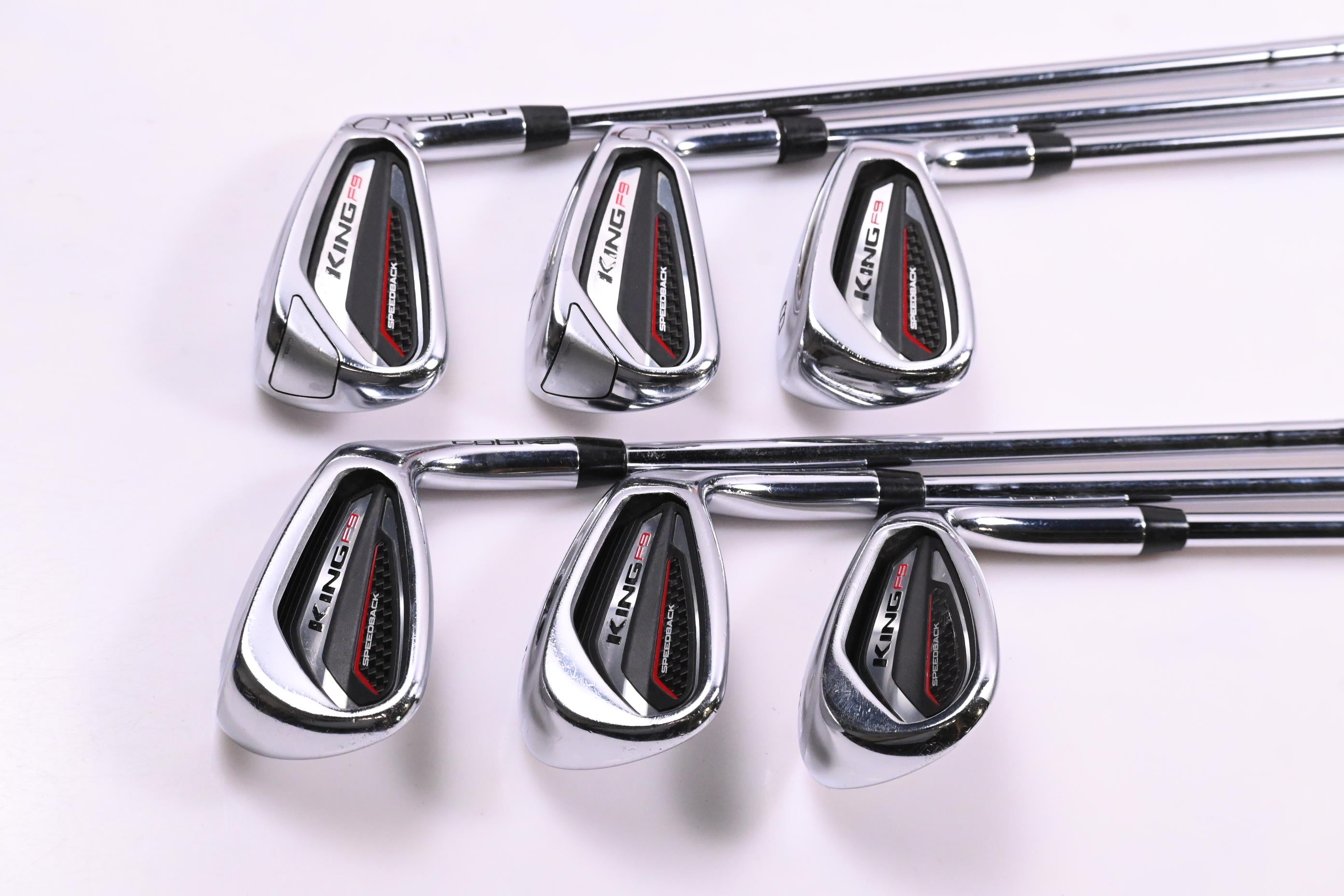 Cobra King F9 Irons / 6-PW+SW / Regular Flex KBS Tour 90 Shafts