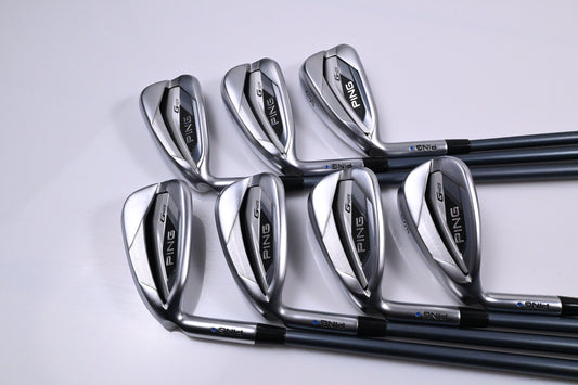 Left Hand Ping G425 Irons / 5-PW+SW / Blue Dot / Stiff Flex Ping ALTA CB Slate