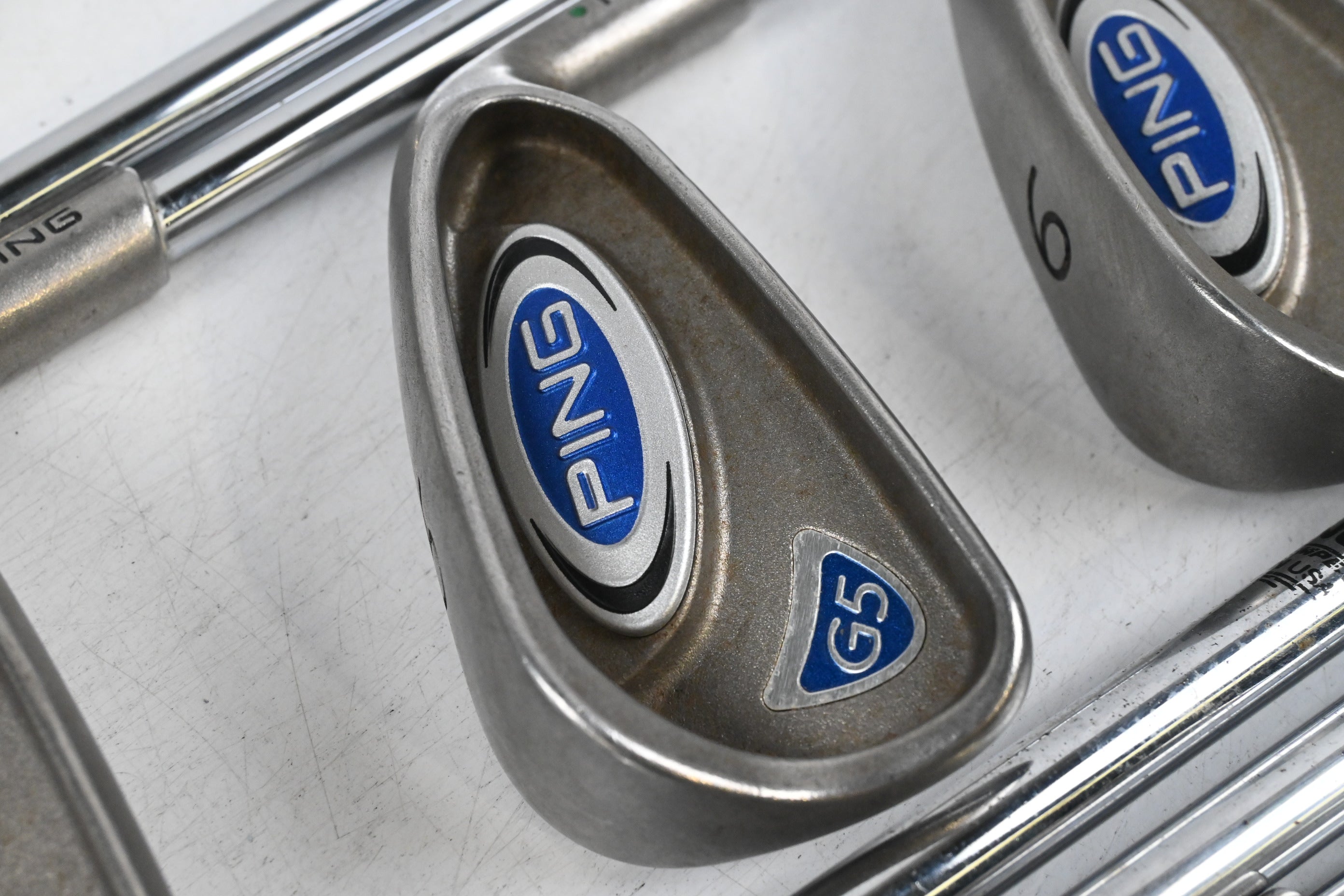 Ping G5 Irons / 3-PW / Green Dot / Regular Flex Ping AWT Shafts