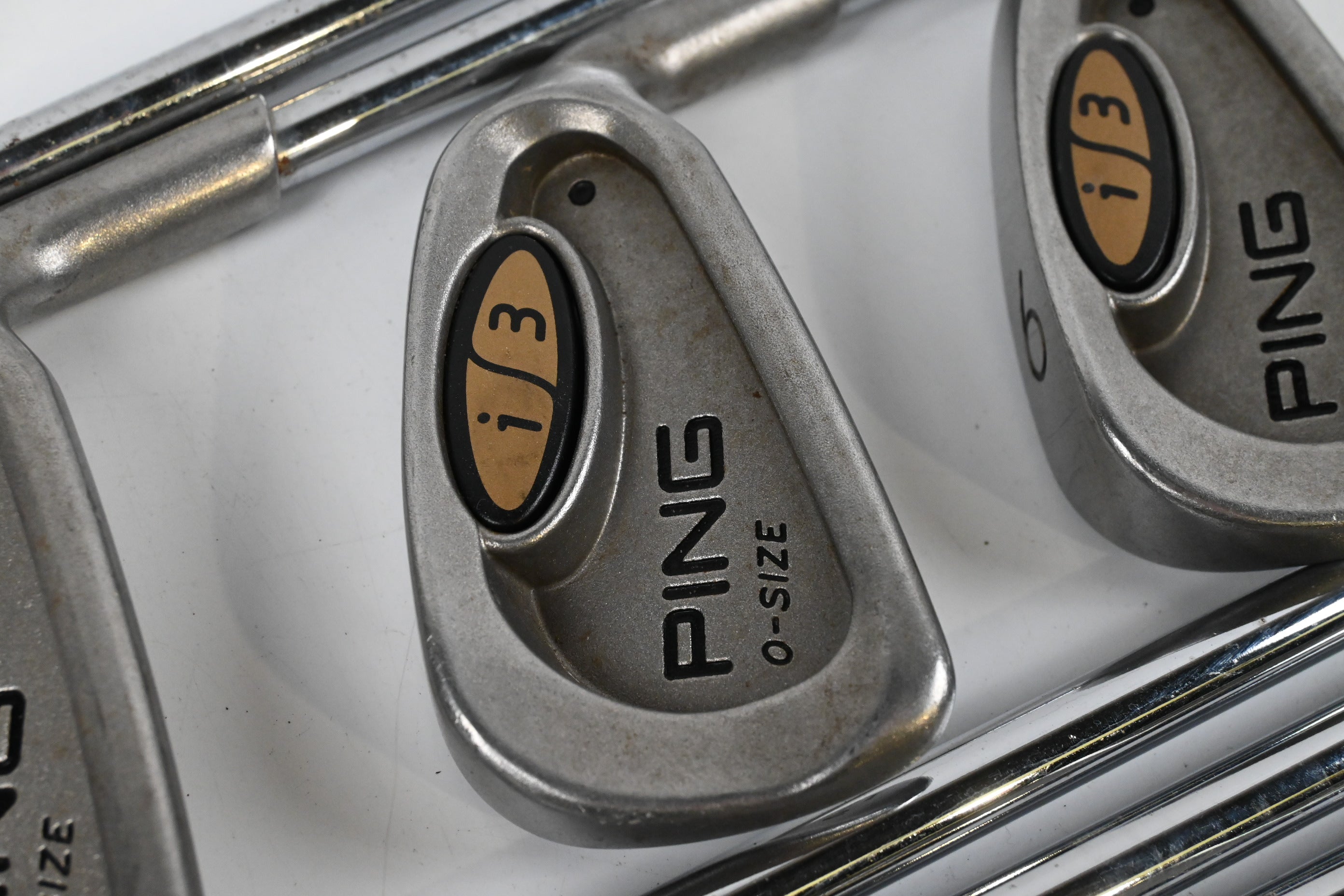 Ping i3 O-Size Irons / 3-PW+SW / Black Dot / Stiff Flex Ping Cushin JZ Shafts