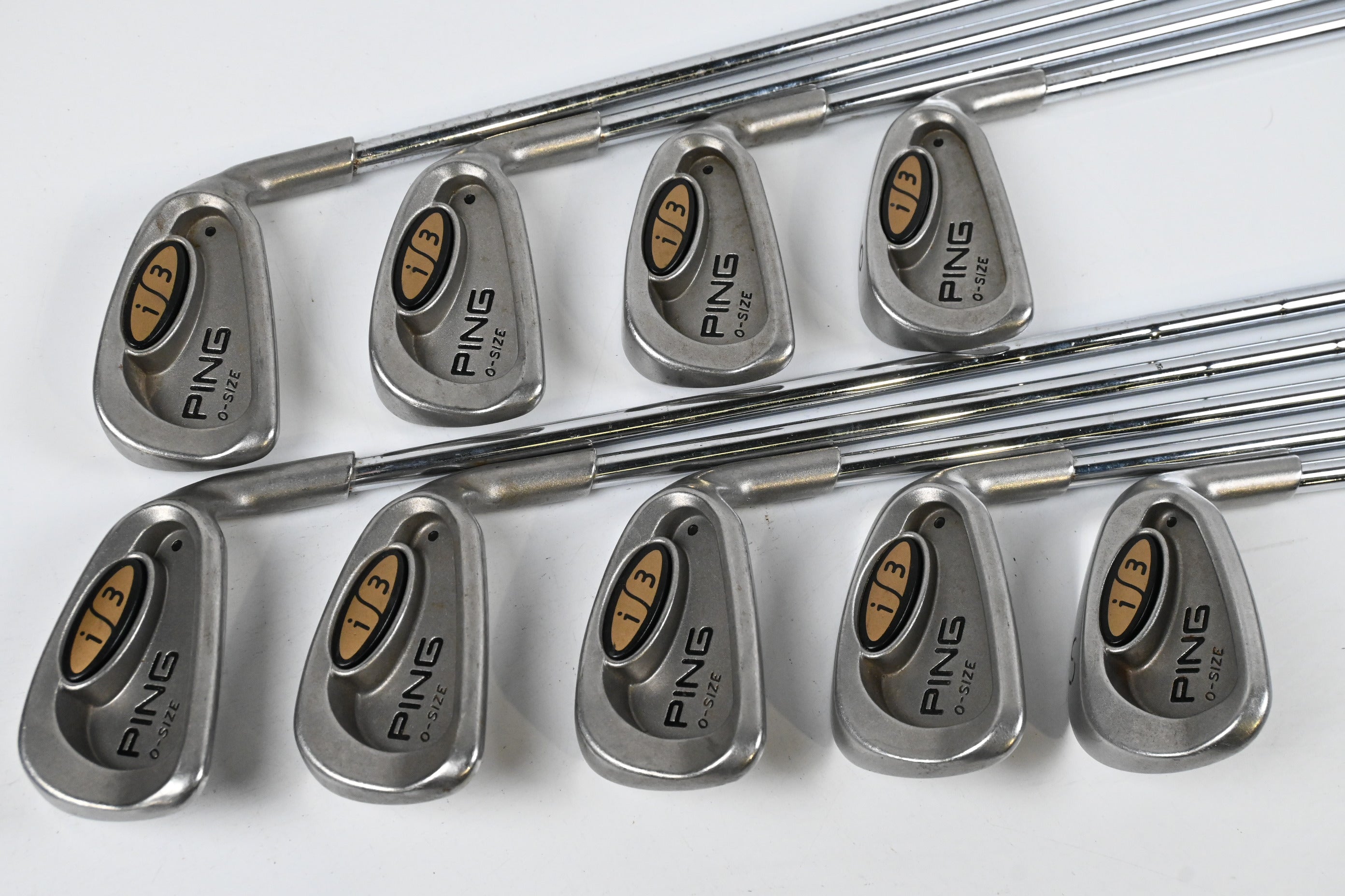 Ping i3 O-Size Irons / 3-PW+SW / Black Dot / Stiff Flex Ping Cushin JZ Shafts