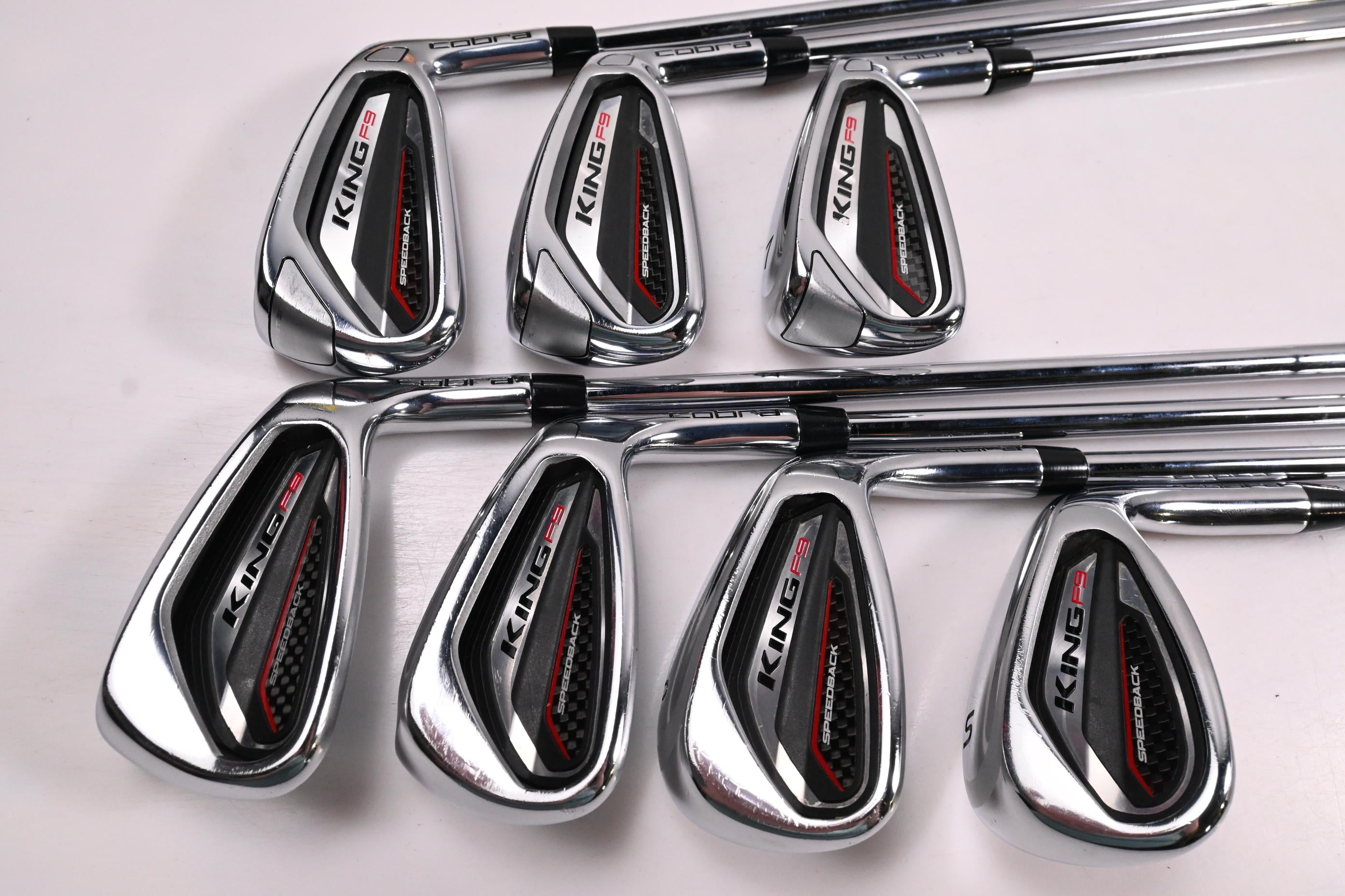Cobra King F9 Irons / 5-PW+SW / Regular Flex KBS Tour 90 Shafts