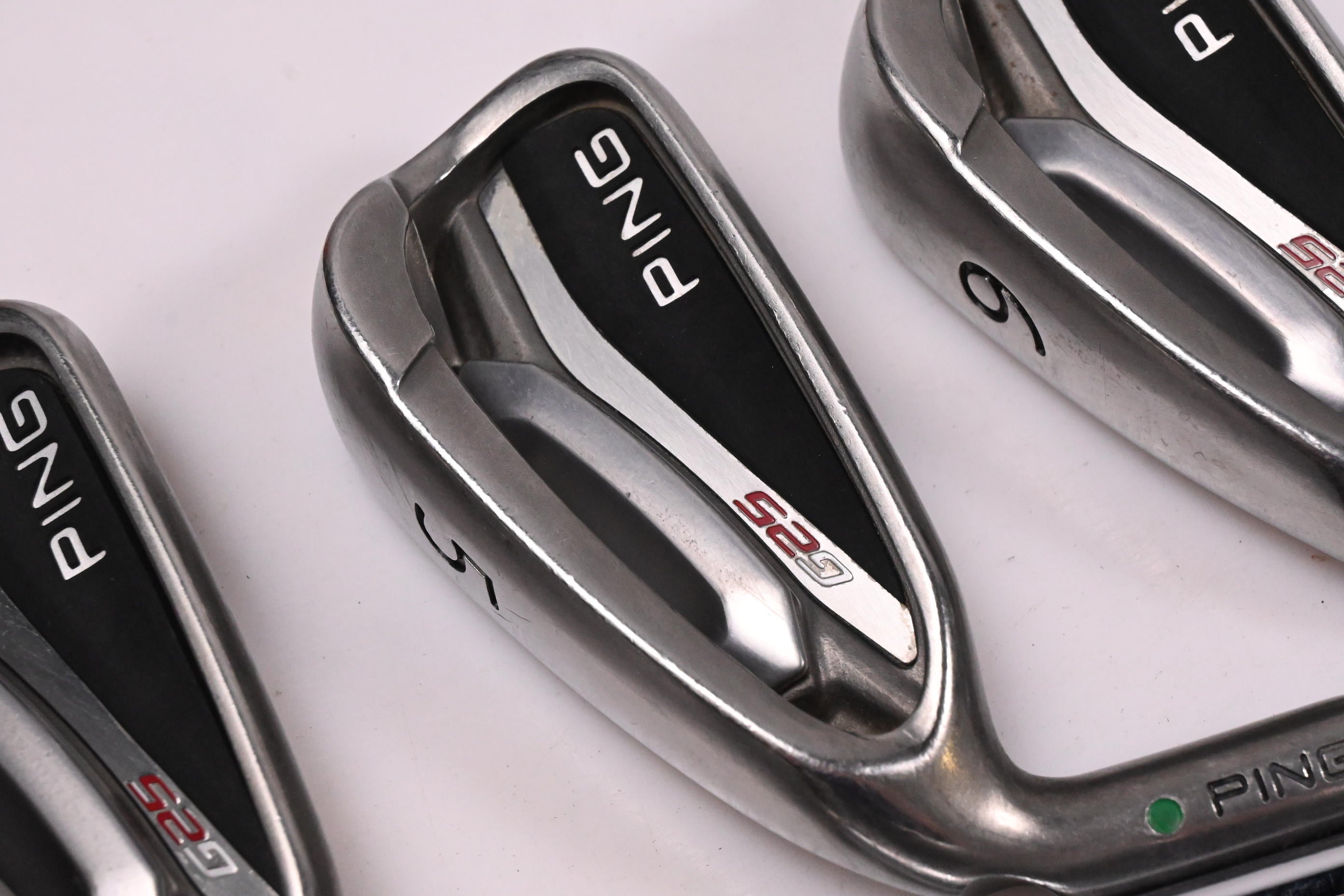 Left Hand Ping G25 Irons / 4-PW / Green Dot / Regular Flex Ping CFS Shafts