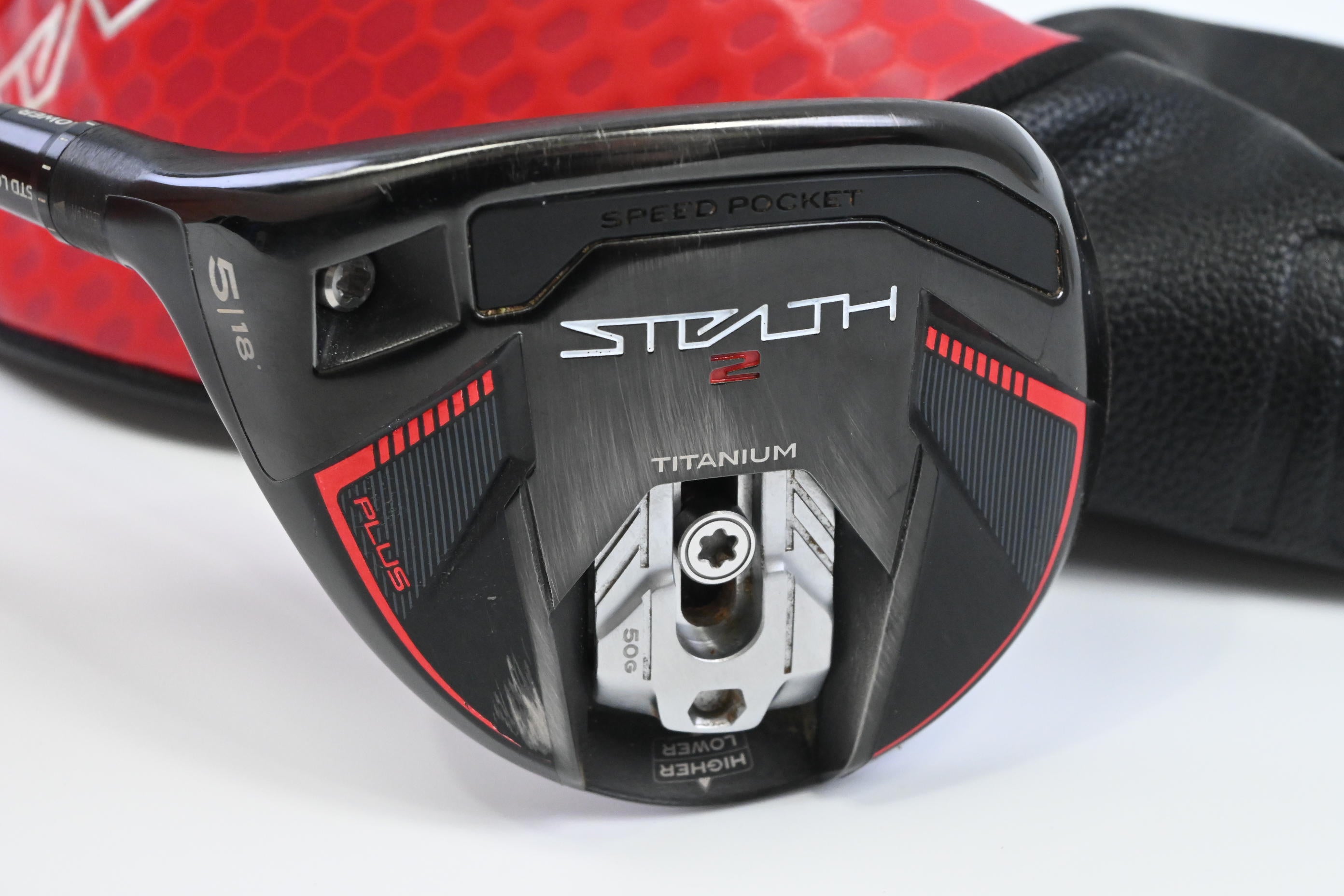Left Hand Taylormade Stealth 2 Plus #5 Wood / 18 Degree / Stiff Flex Kai'li Red
