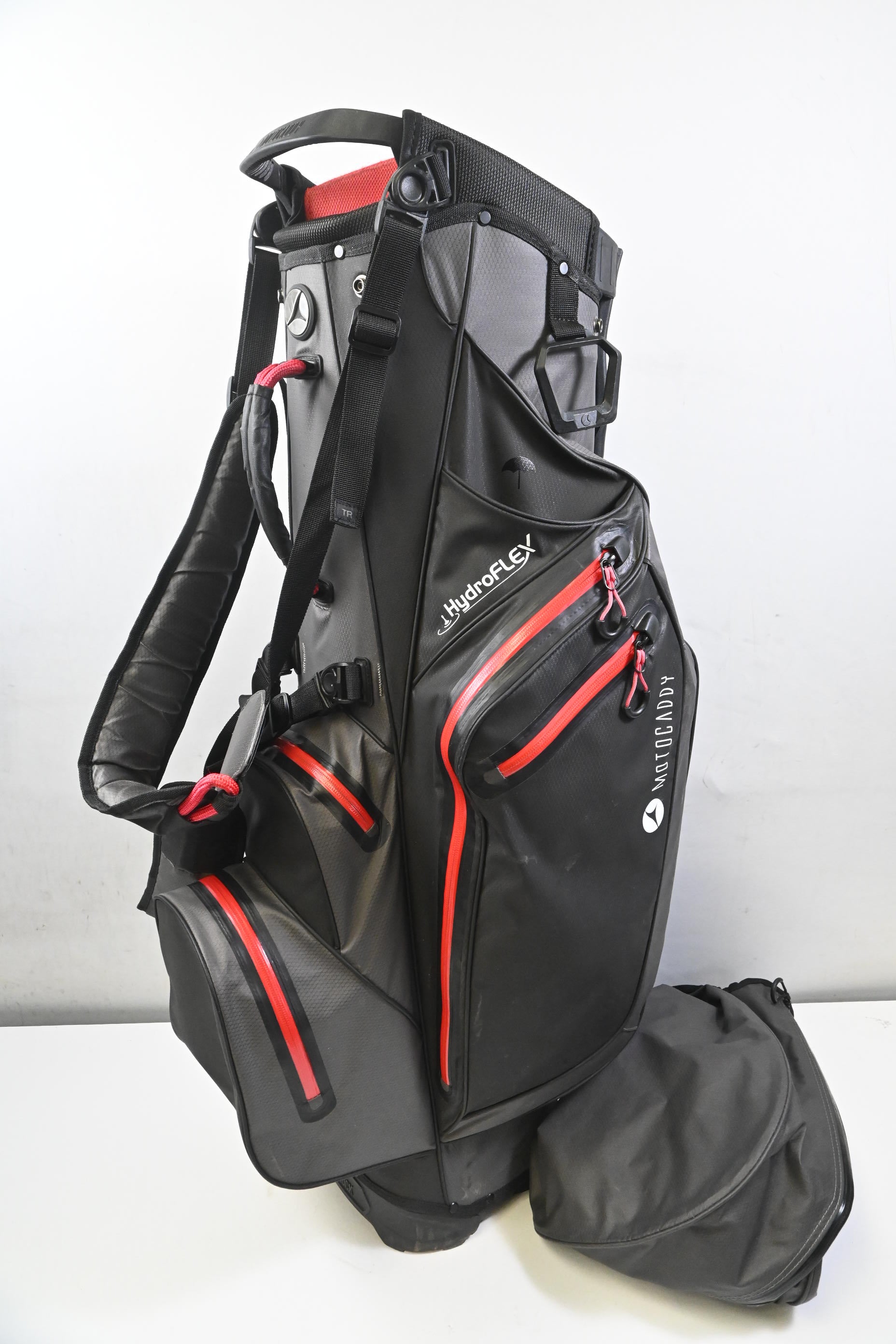 Motocaddy Hydro Flex Stand Bag / 5-Way Divider / Black, Red & Grey