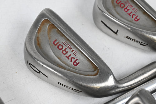 Left Hand Mizuno Astron Irons / 4-PW+SW / Stiff Flex Dynaflex Shafts