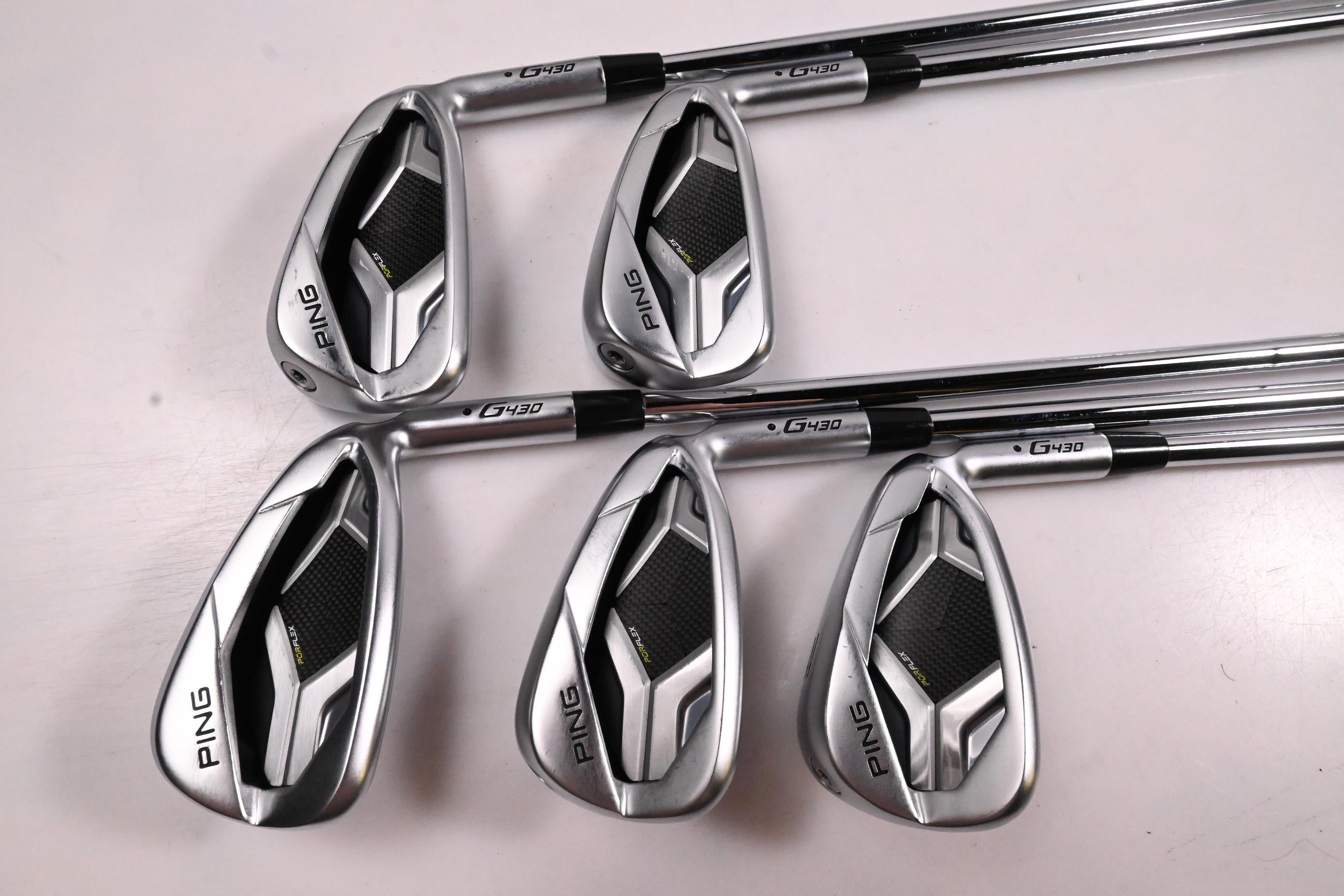 Ping G430 Irons / 6-PW / Black Dot / Stiff Flex Ping AWT 2.0 Shafts