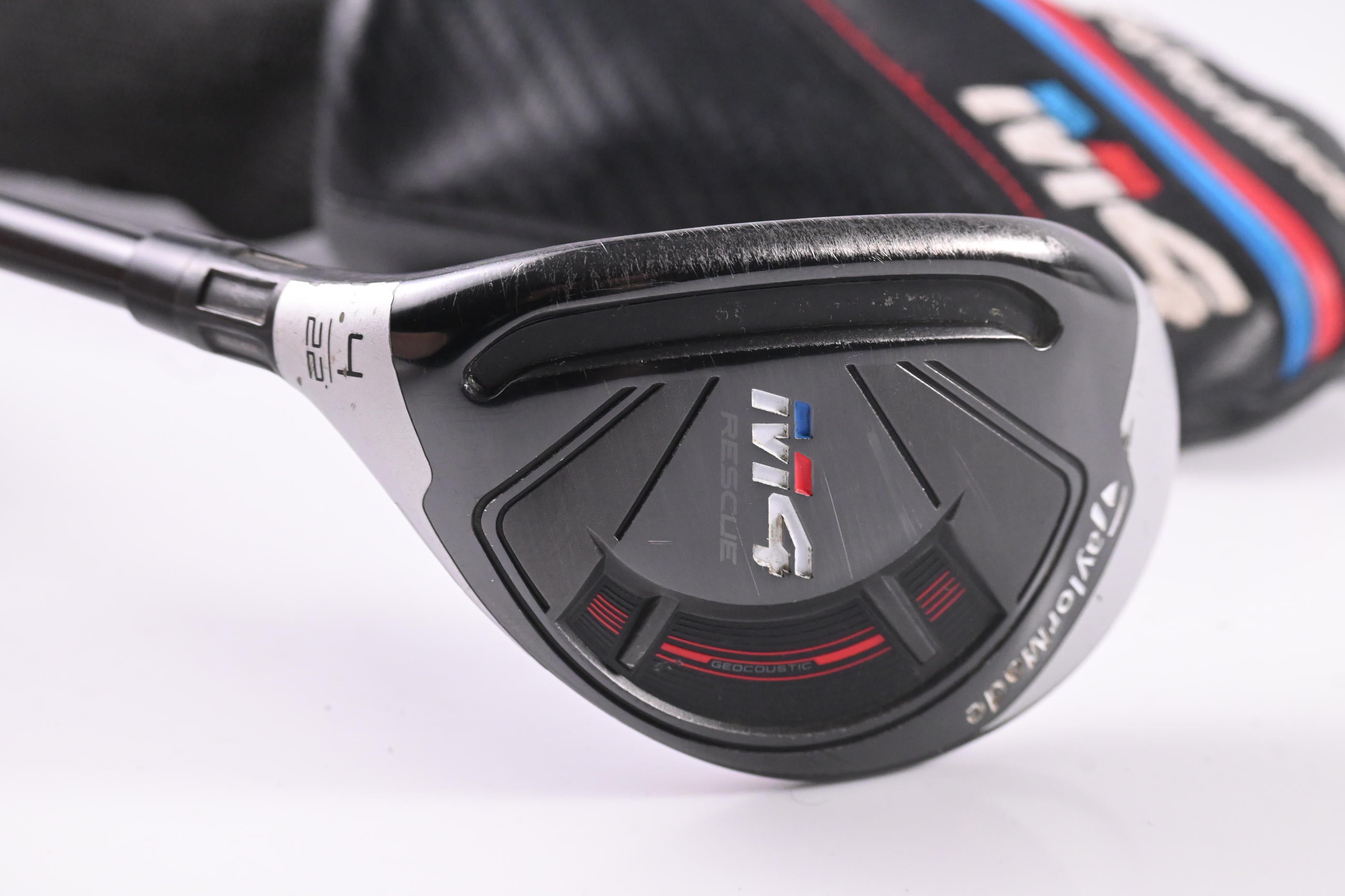Left Hand Taylormade M4 #4 Hybrid / 22 Degree / Regular Flex Atmos Red 6 Shaft