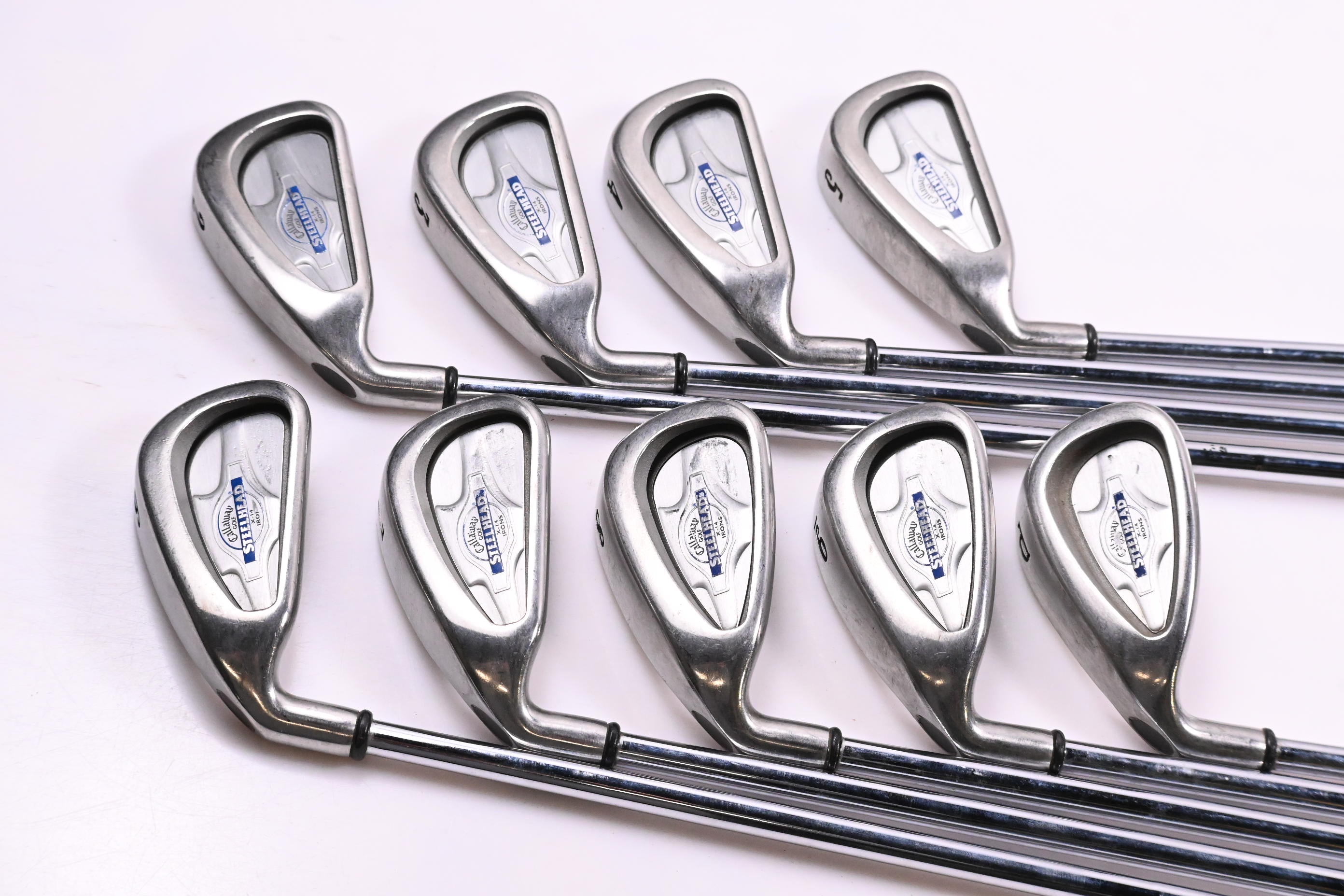 Left Hand Callaway X-14 Irons / 2-PW / Uniflex Callaway Steelhead Shafts