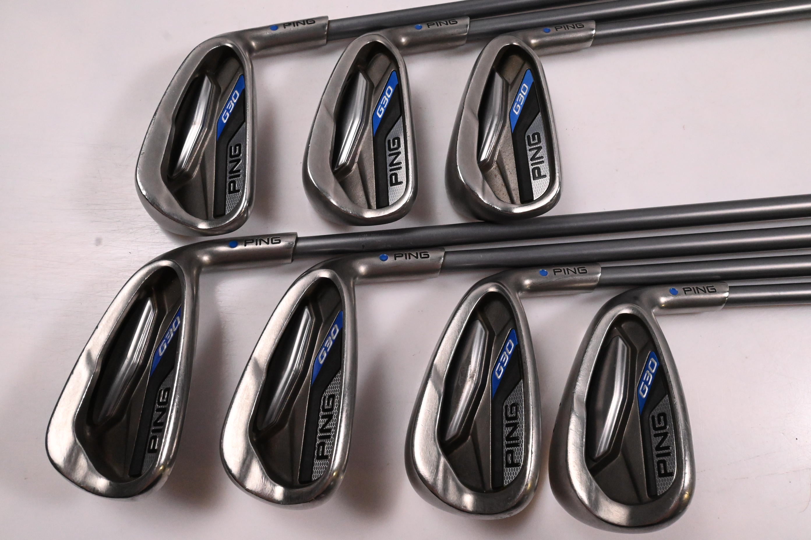 Ping G30 Irons / 5-PW+SW / Blue Dot / Regular Flex Ping TFC 419 Shafts
