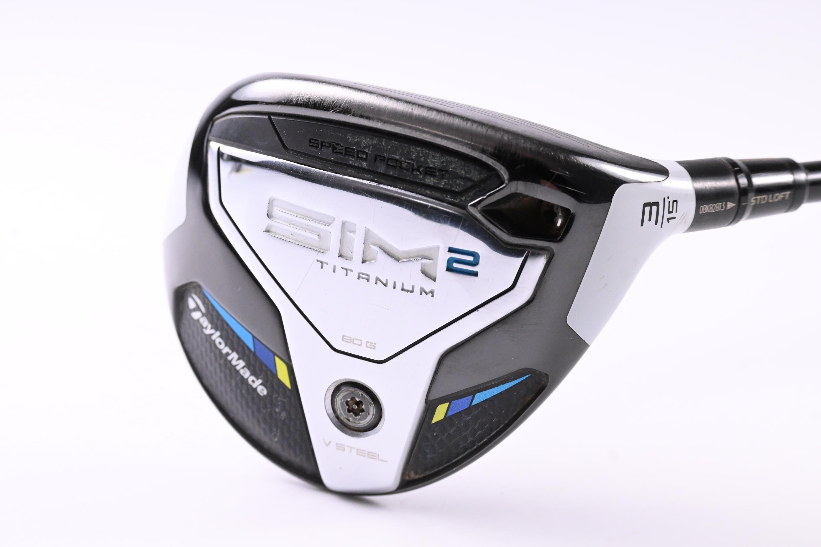 Taylormade SIM2 Ti #3 Wood / 15 Degree / Stiff Flex Tensei AV Raw Blue 65 Shaft