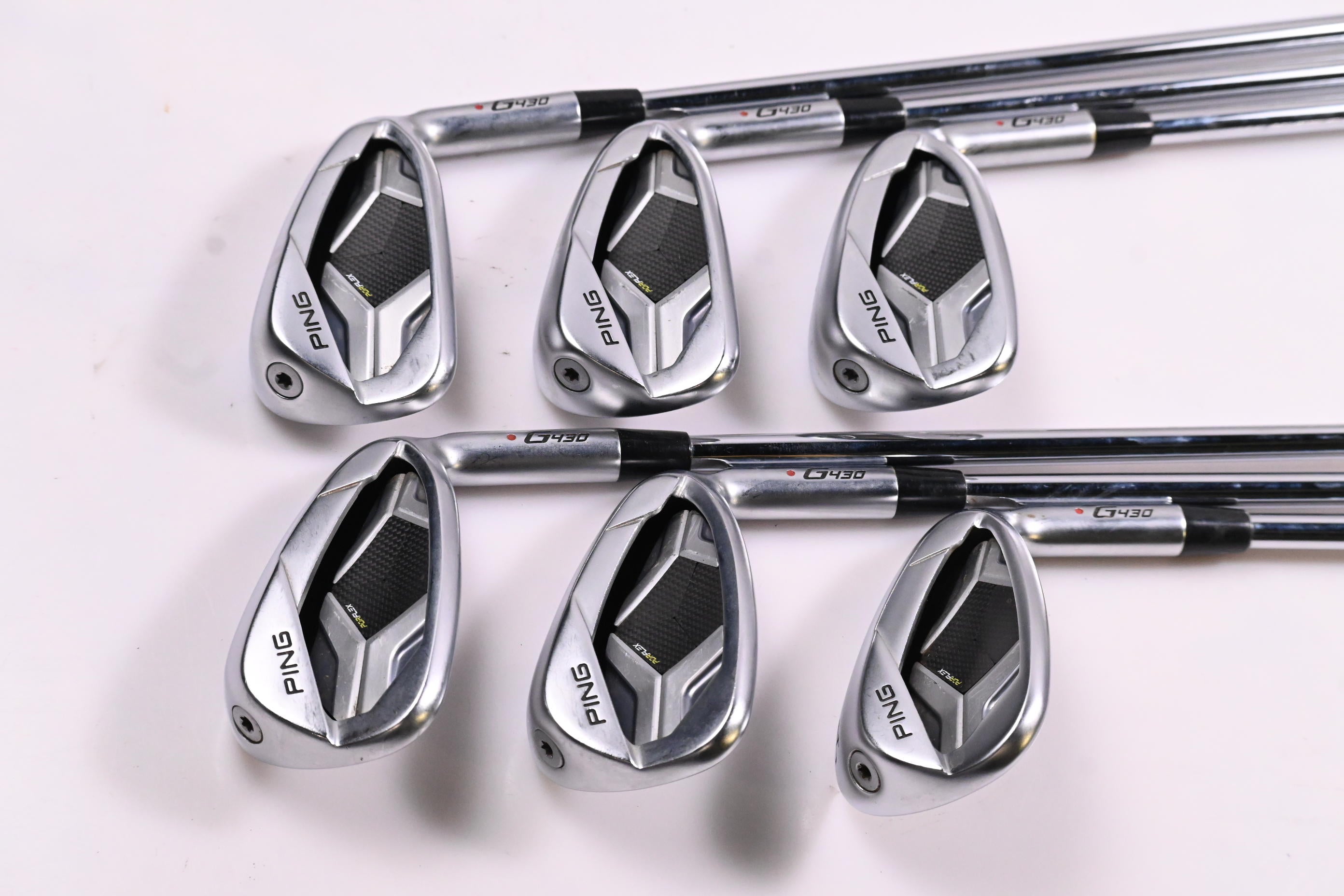 Ping G430 Irons / 6-PW+45° / Red Dot / Regular Flex Ping AWT 2.0 Shafts