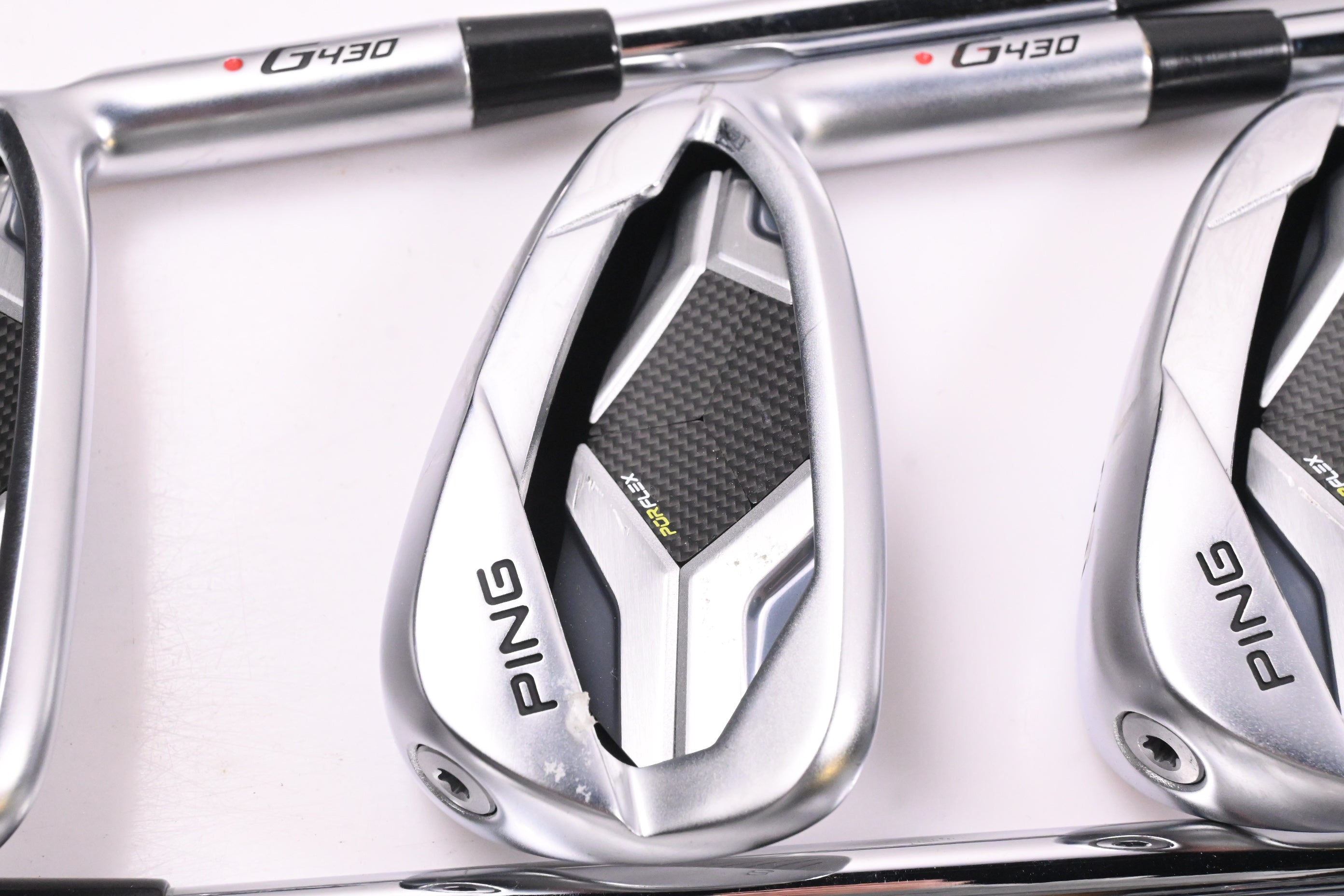 Ping G430 Irons / 7-PW+45°+50°+54° / Red Dot / Regular Flex Ping AWT 2.0 Shafts