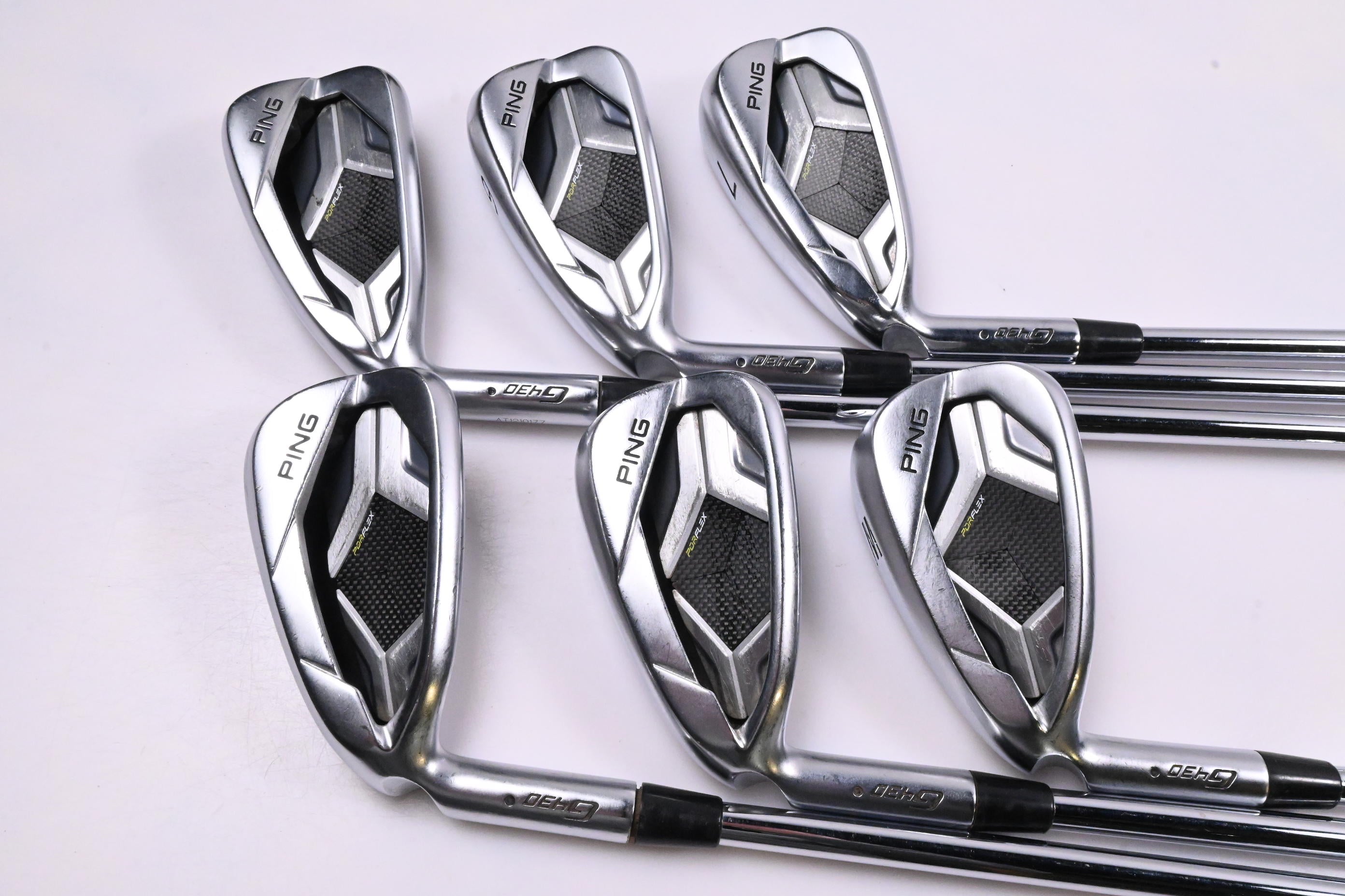 Left Hand Ping G430 Irons / 5-PW / Black Dot / Stiff Flex N.S.Pro Modus³ Tour