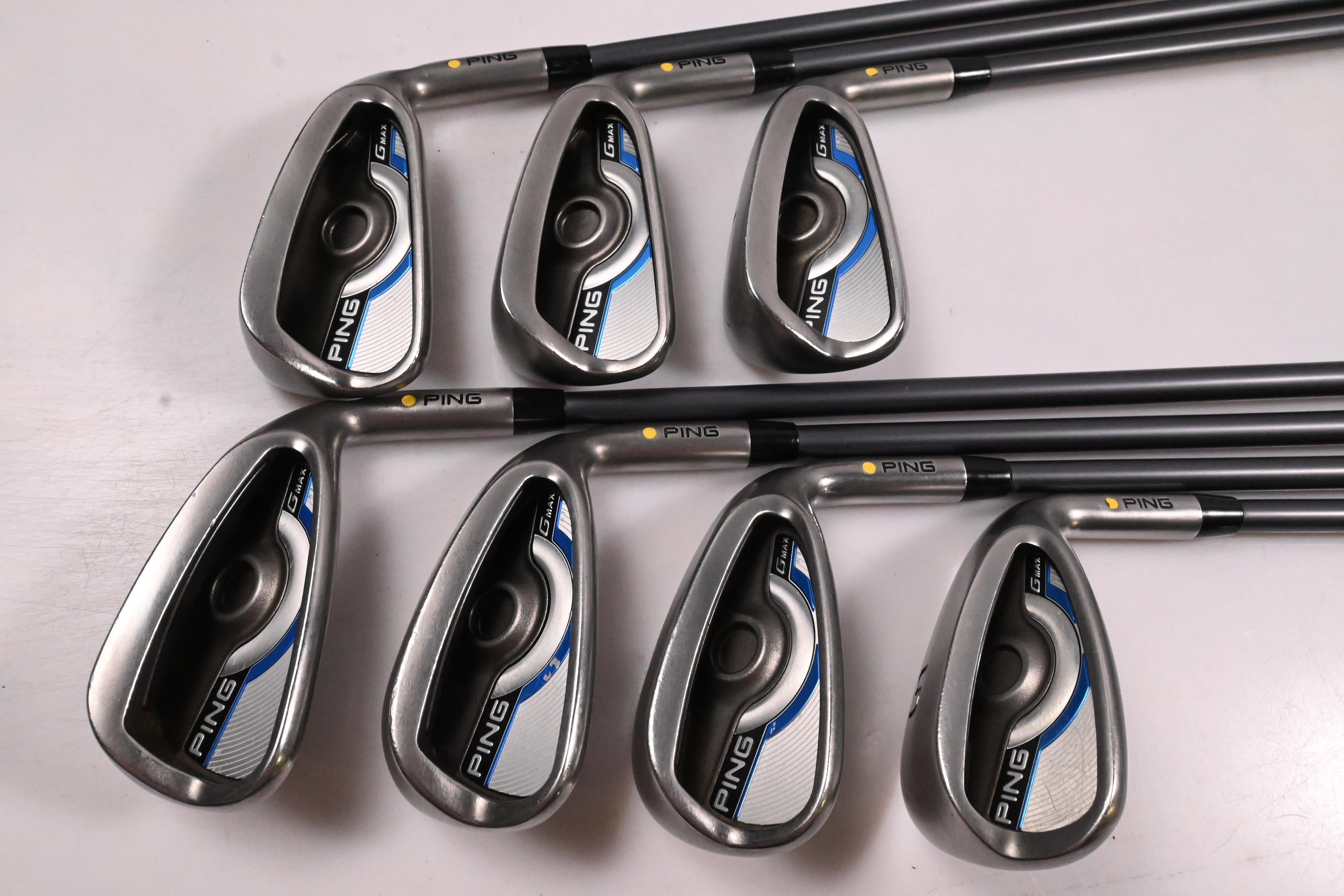 Ping GMax Irons / 5-PW+SW / Yellow Dot / Senior Flex Ping CFS 65 Shafts