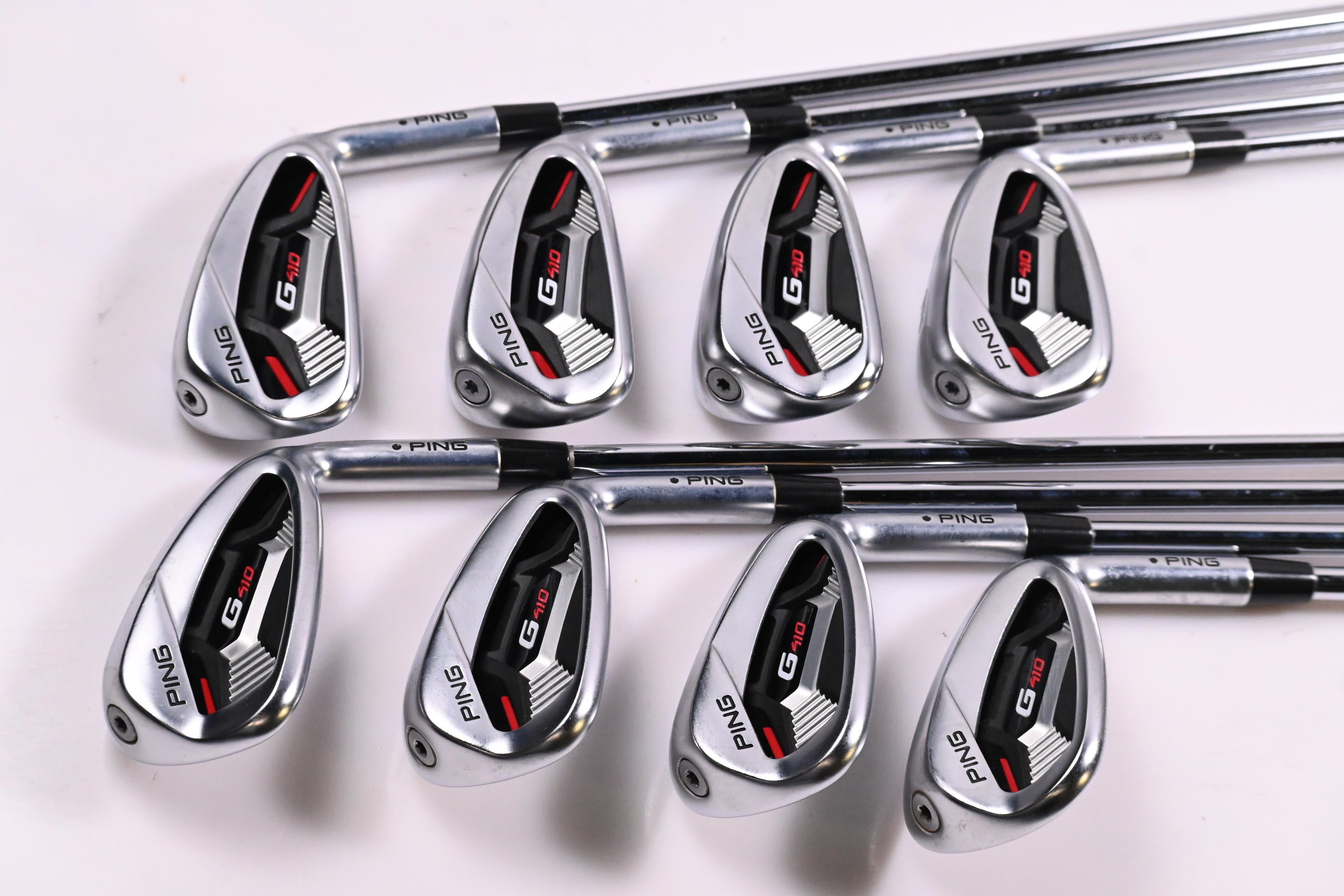 Ping G410 Irons / 5-PW+GW+SW / Black Dot / Regular Flex Ping AWT 2.0 Shafts