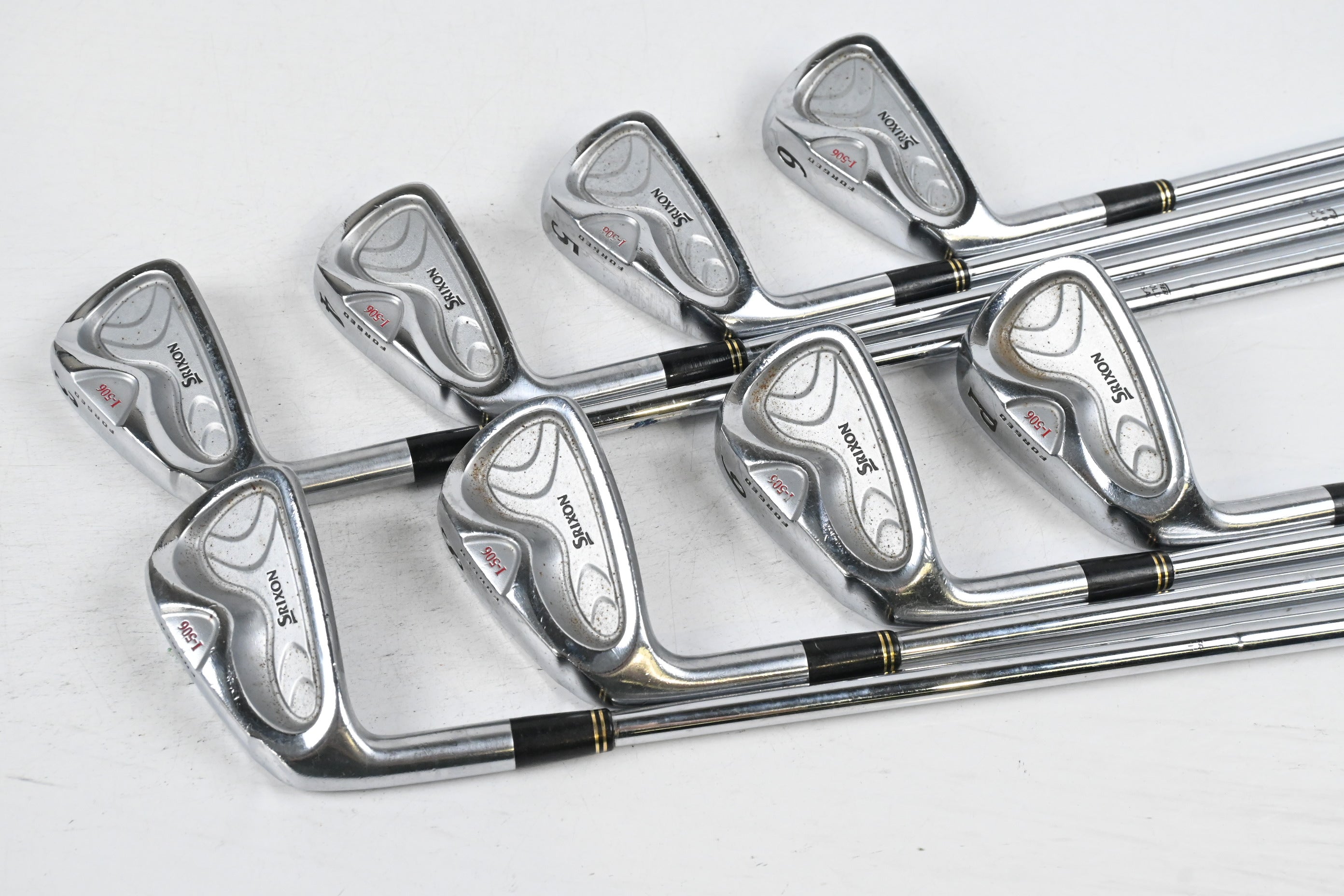 Left Hand Srixon I-506 Irons / 3-PW / Stiff Flex Dynamic Gold S300 Shafts