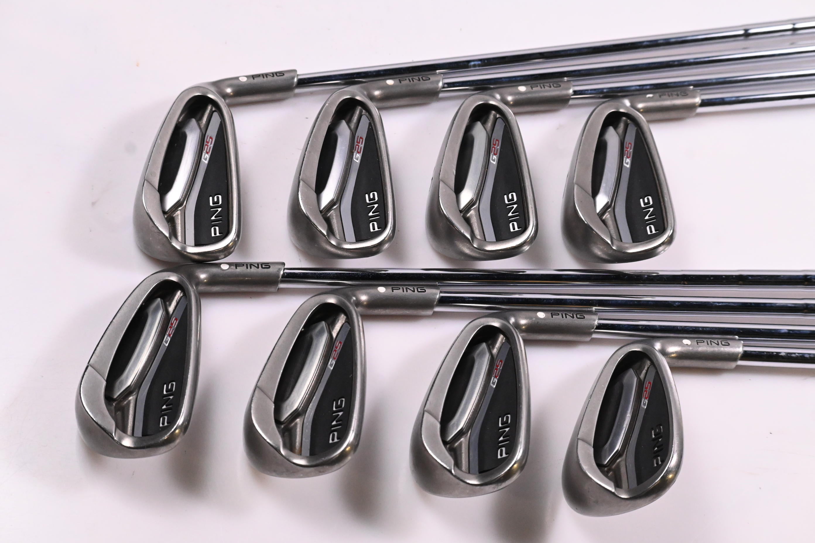 Ping G25 Irons / 4-PW+SW / White Dot / Regular Flex Ping CFS Shafts