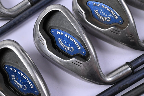 Left Hand Callaway X-16 Irons / 3-PW+SW / Regular Flex System CW 75 Shafts