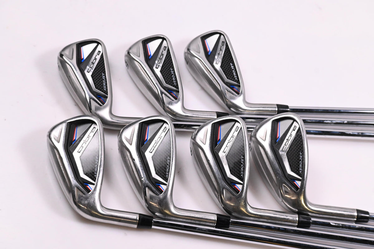 Left Hand Cobra Aerojet Irons / 5-PW+GW / Regular Flex KBS Tour Lite Shafts