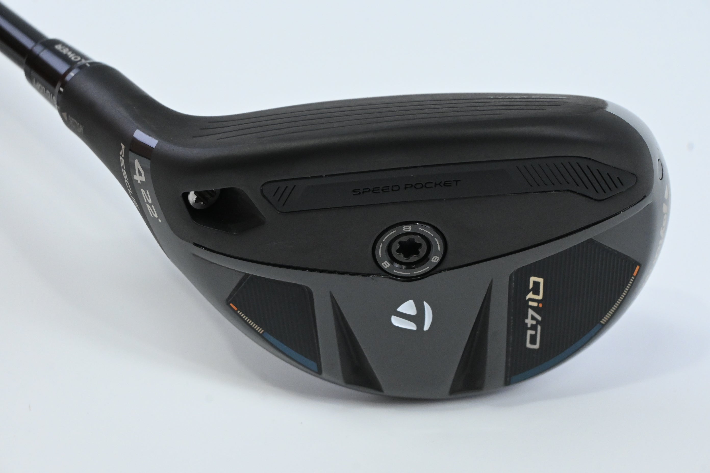 Left Hand Taylormade Qi4D #4 Hybrid / 22 Degree / Stiff Flex KBS Max HL 52 Shaft