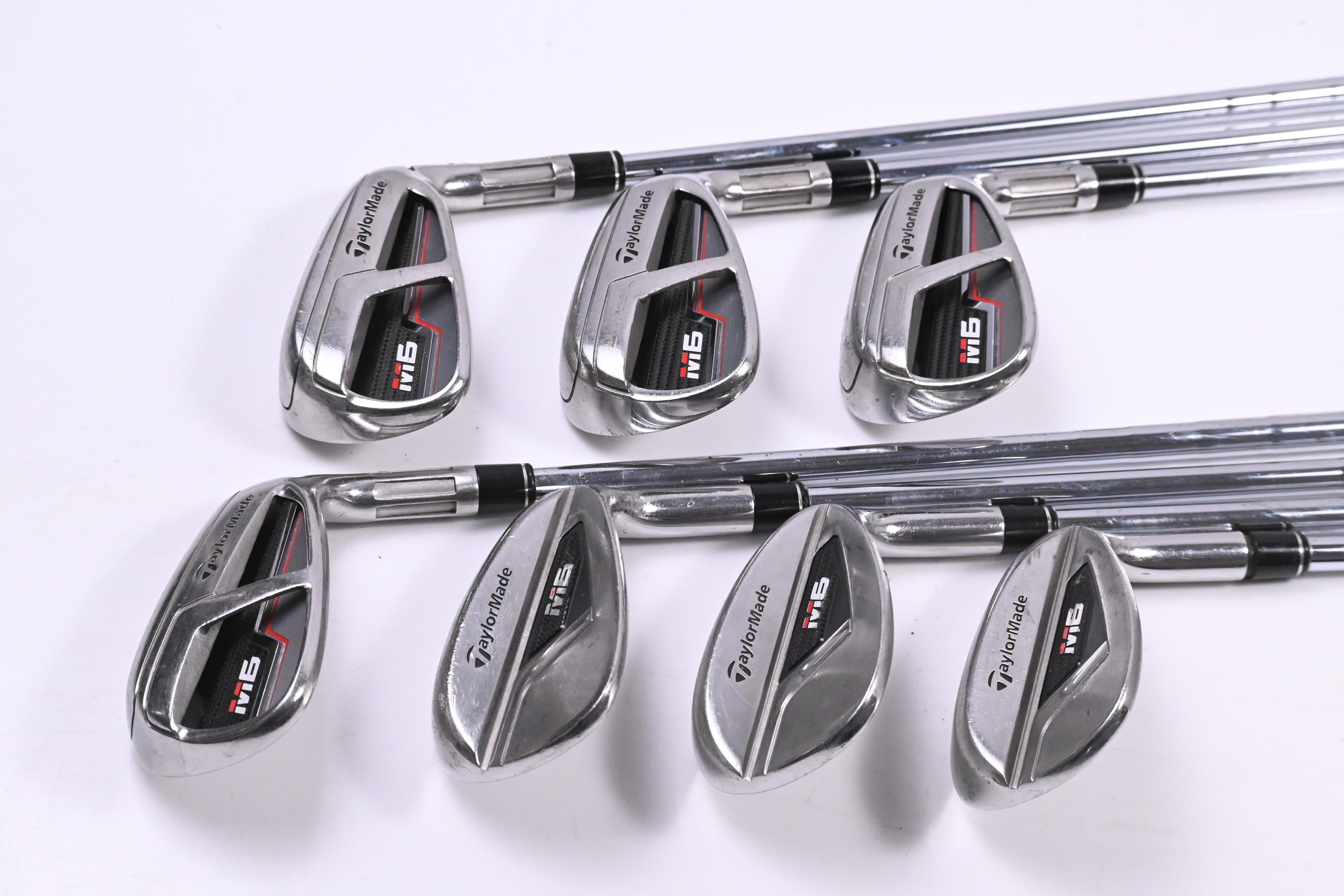 Taylormade M6 Irons / 7-PW+AW+SW+LW / Stiff Flex KBS Max 85 Shafts