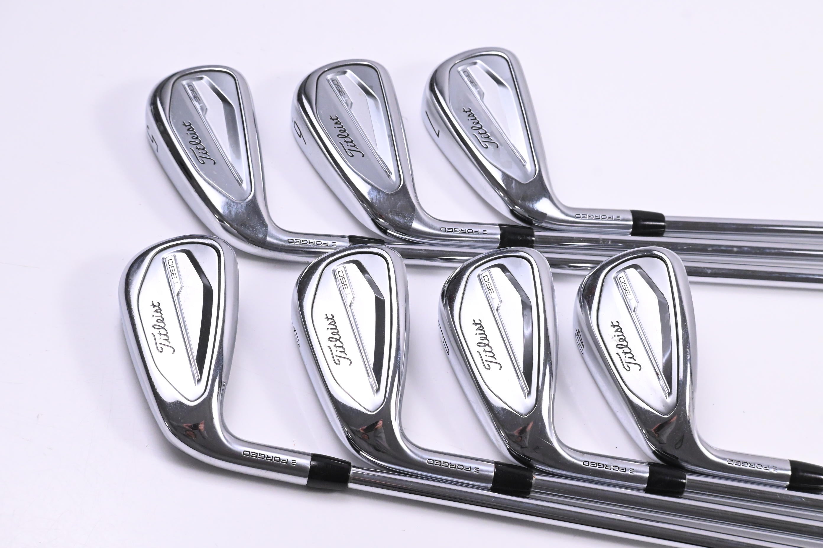 Left Hand Titleist T350 Irons / 5-PW+GW / Regular Flex True Temper AMT Red