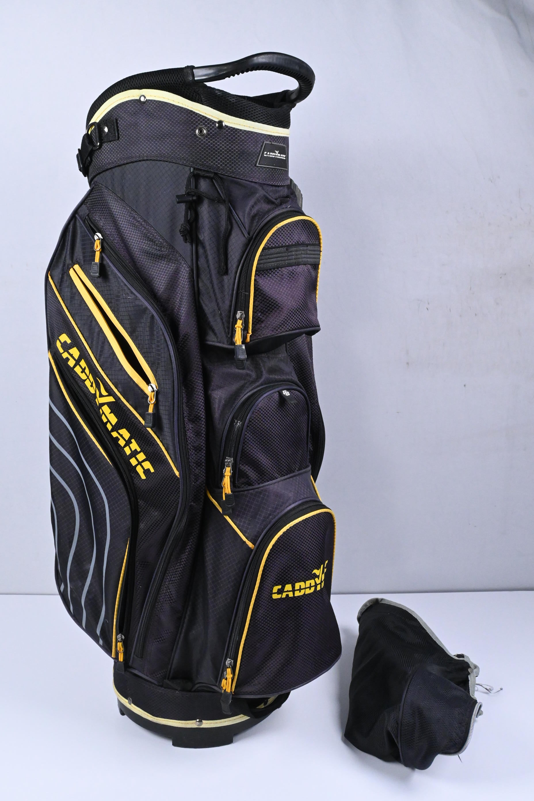 CaddyMatic Cart Bag / 14-Way Divider / Black, Yellow
