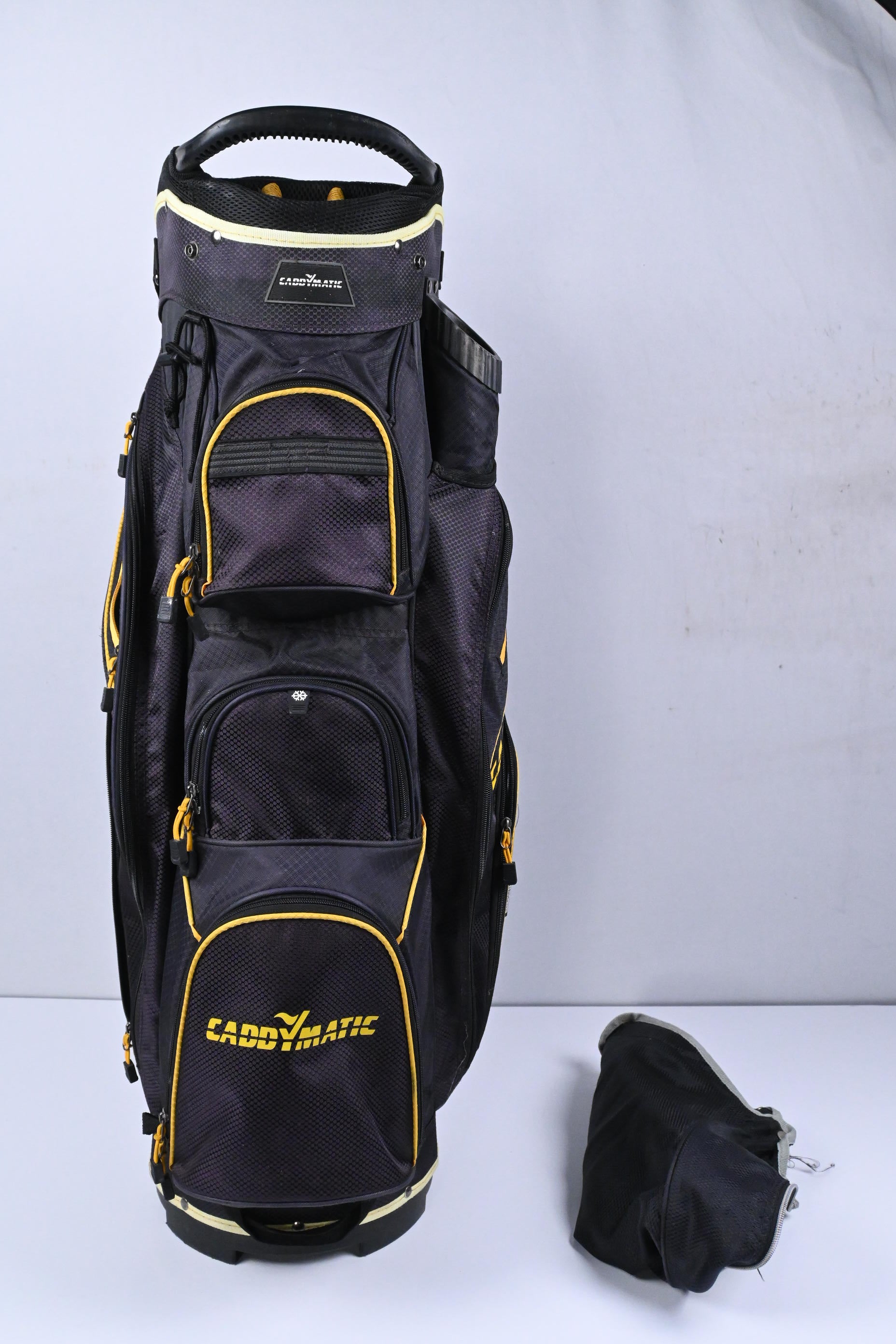 CaddyMatic Cart Bag / 14-Way Divider / Black, Yellow