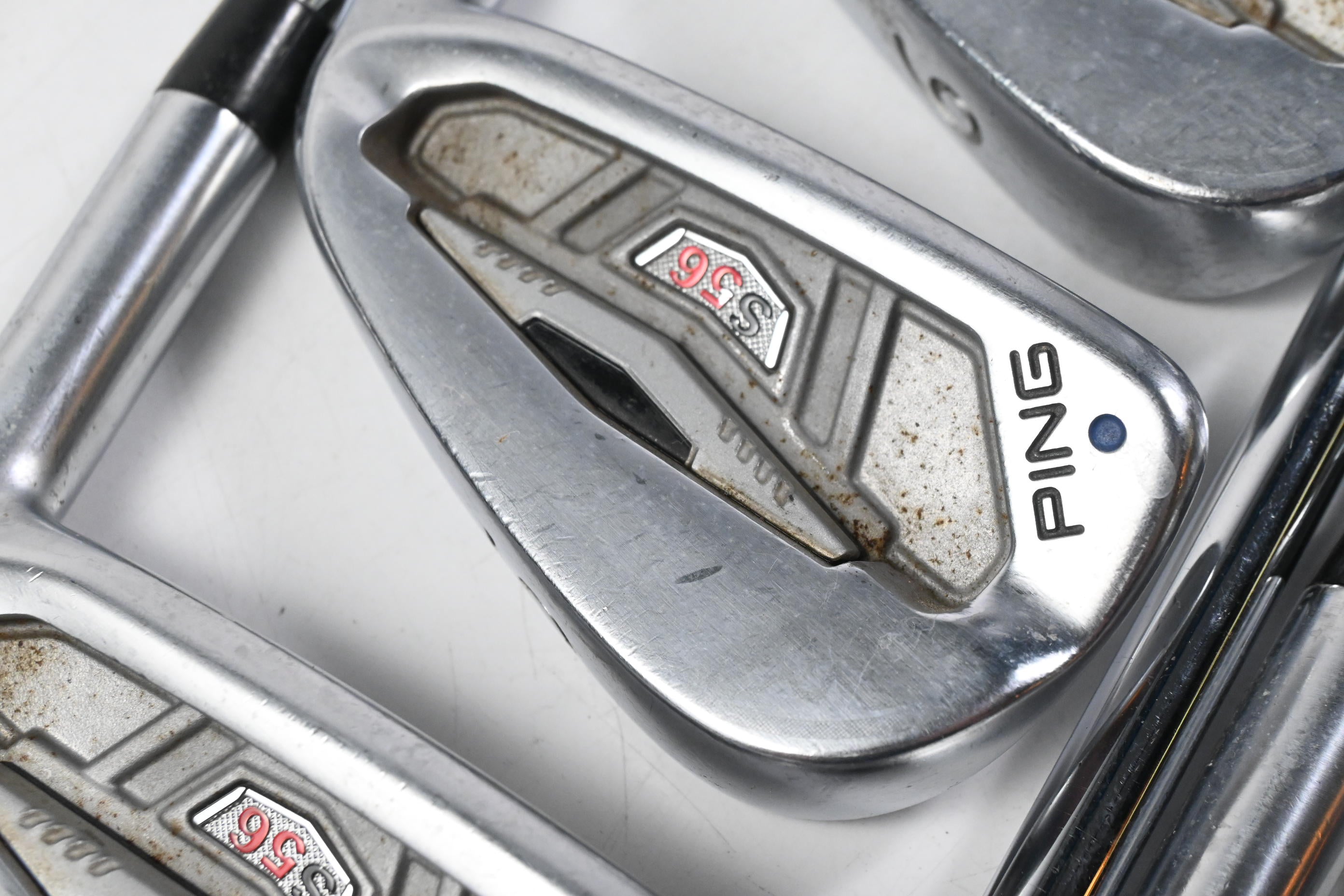 Ping S56 Irons / 4-PW / Blue Dot / Stiff Flex Dynamic Gold S300 Shafts