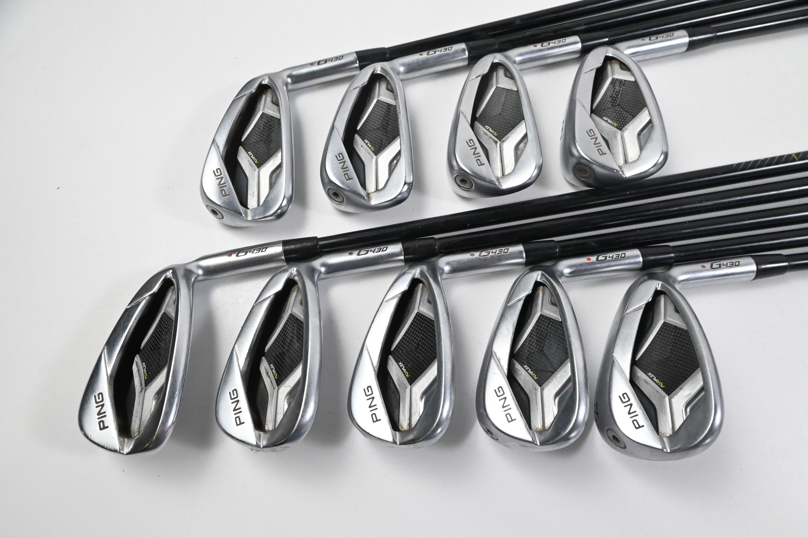 Ping G430 Irons / 5-PW+UW+GW+SW / Red Dot / Regular Flex Ping Alta CB Black AWT