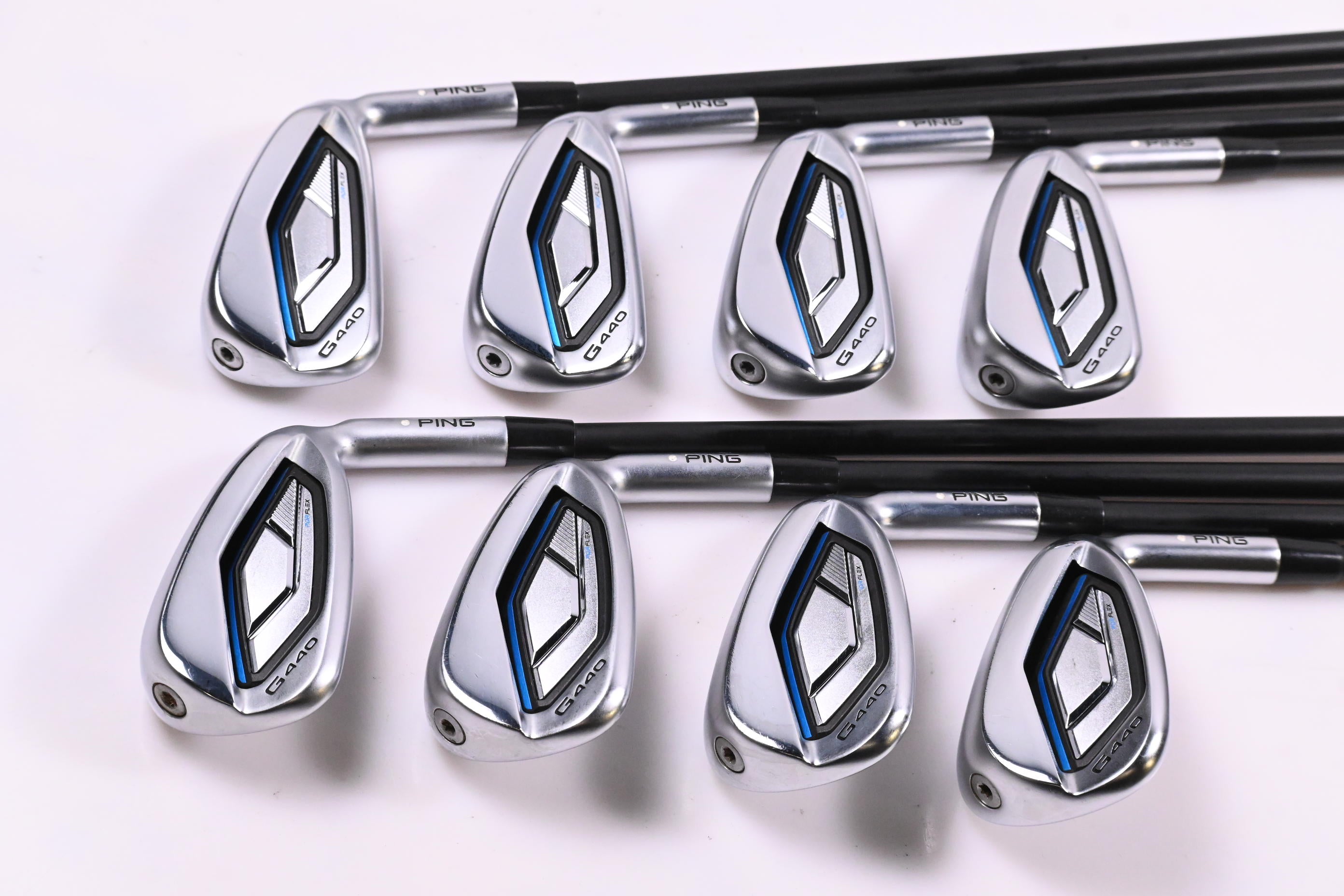 Ping G440 Irons / 4-PW+GW / White Dot / Regular Flex Ping Alta CB Blue Shafts