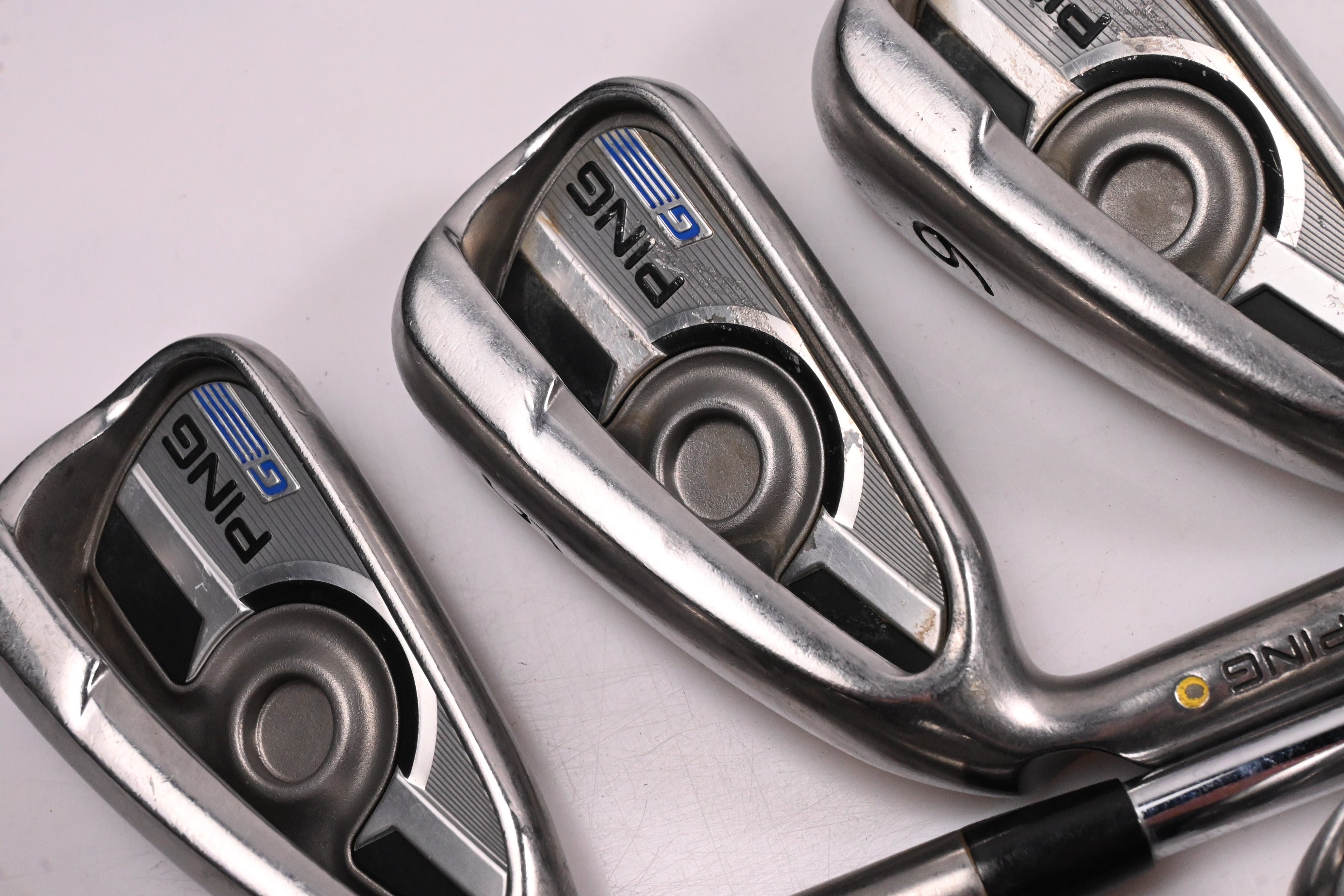 Left Hand Ping G Series Irons / 4-PW / Yellow Dot / Regular Flex Ping AWT 2.0