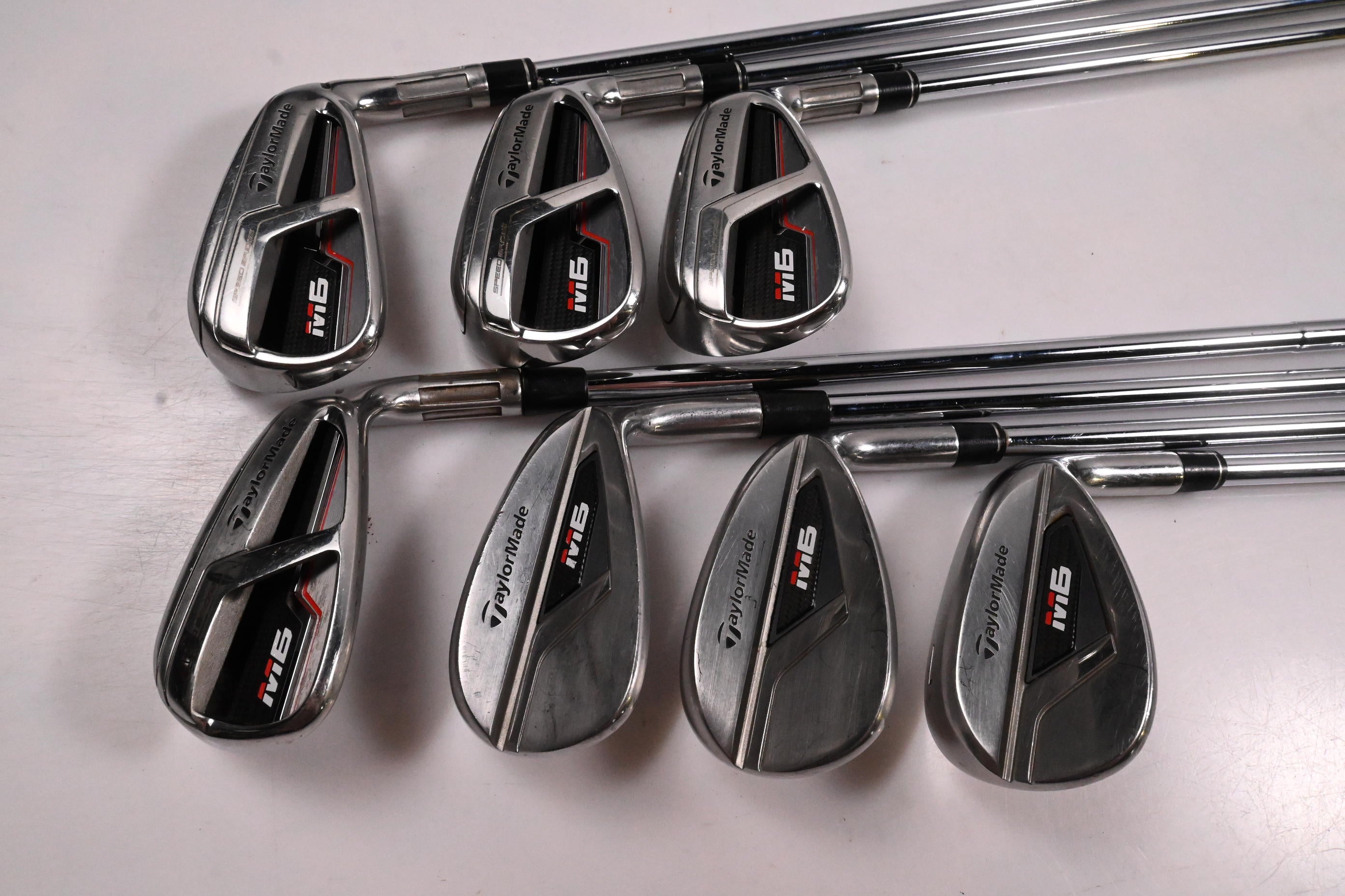 Taylormade M6 Irons / 7-PW+GW+SW+LW / Regular Flex XP 100 R300 Shafts