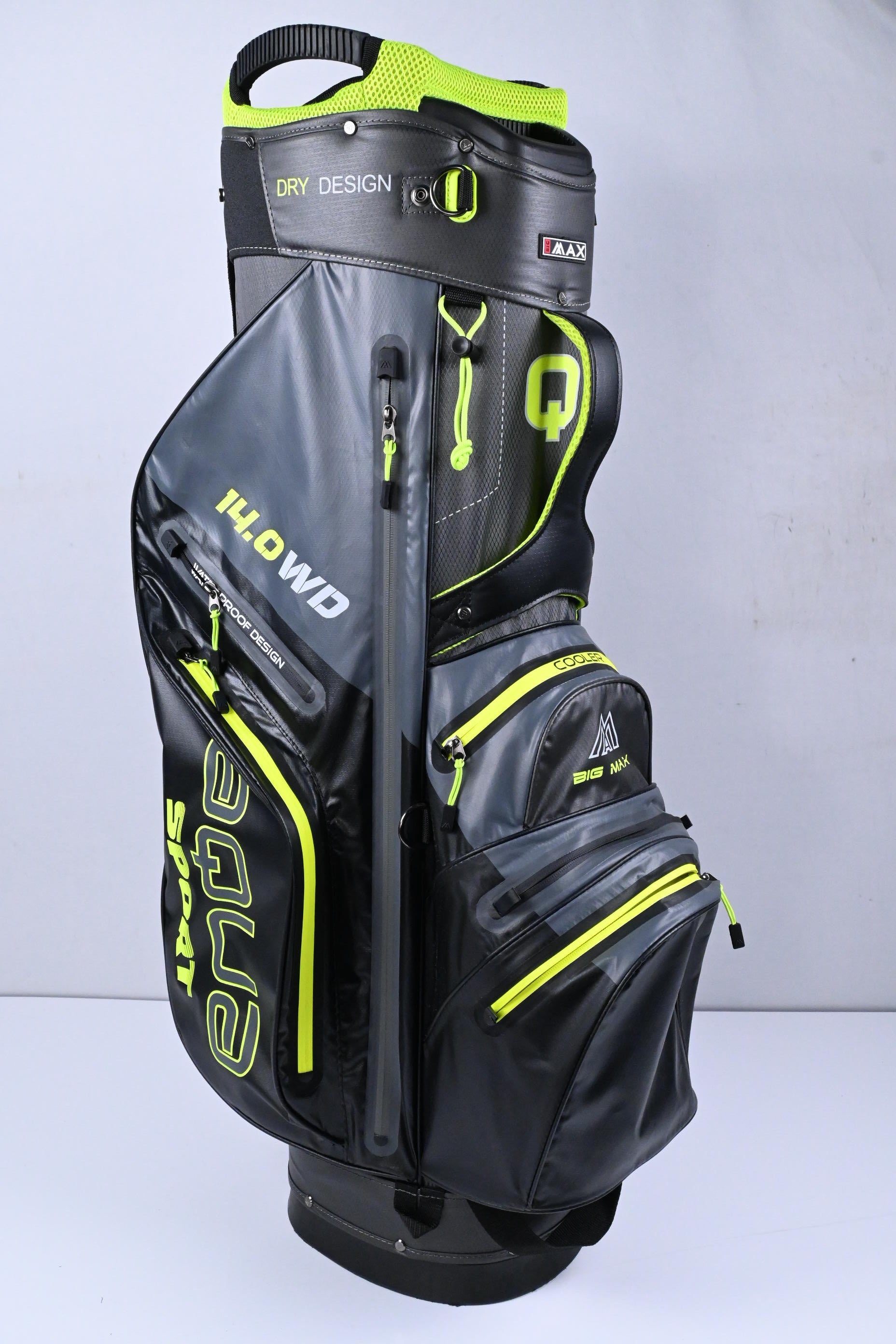 Big Max Aqua Sport Cart Bag / 14-Way Divider / Grey, Black & Green