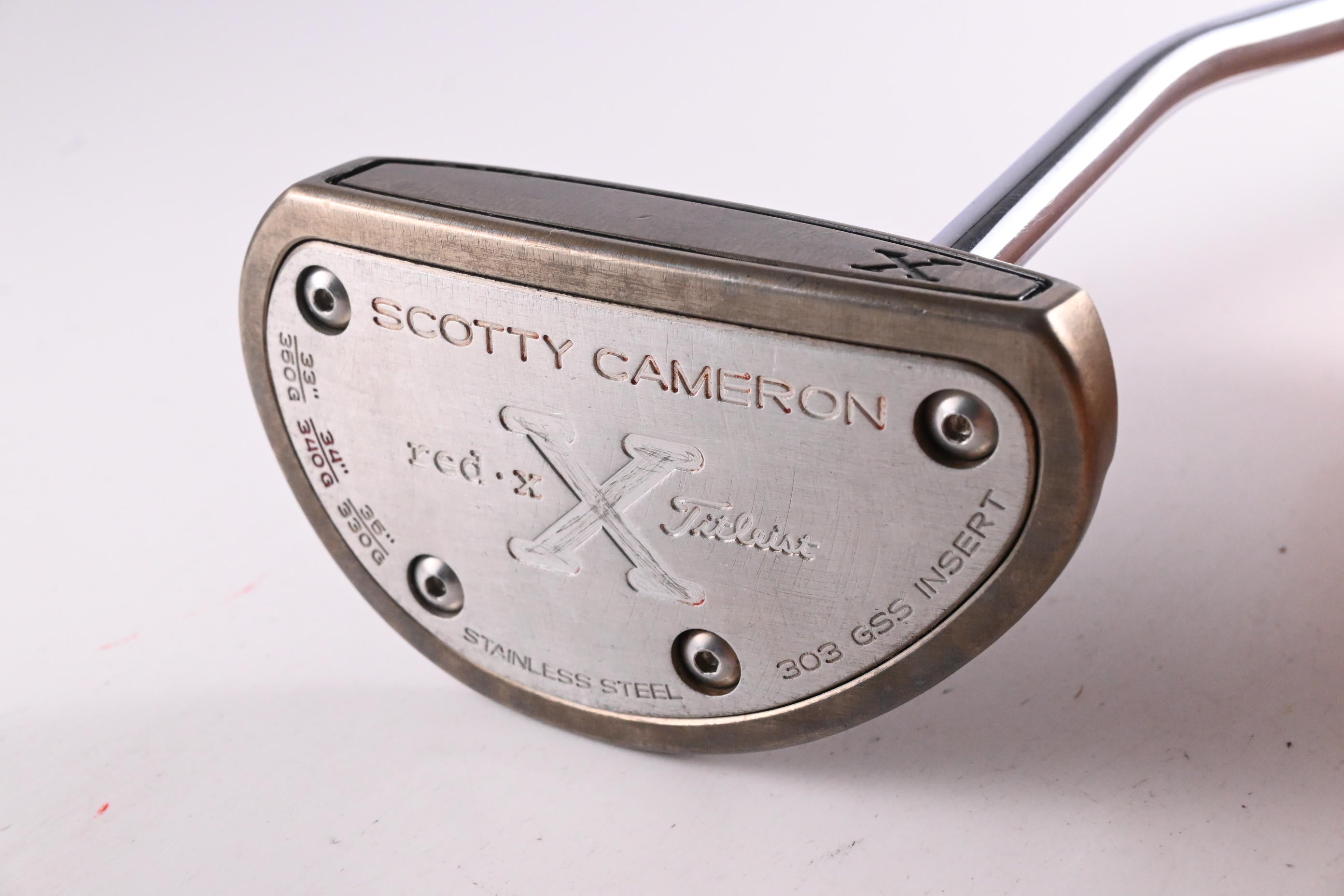Scotty Cameron Red X Single Bend Putter / 34 Inch / BGT Stability Carbon Shaft