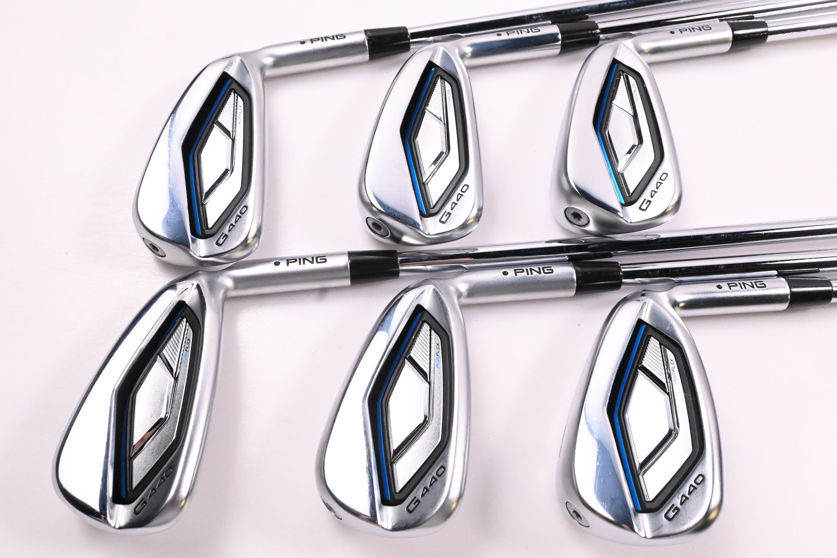 Ping G440 Irons / 5-PW / Black Dot / Regular Flex Ping AWT 3.0 Shafts