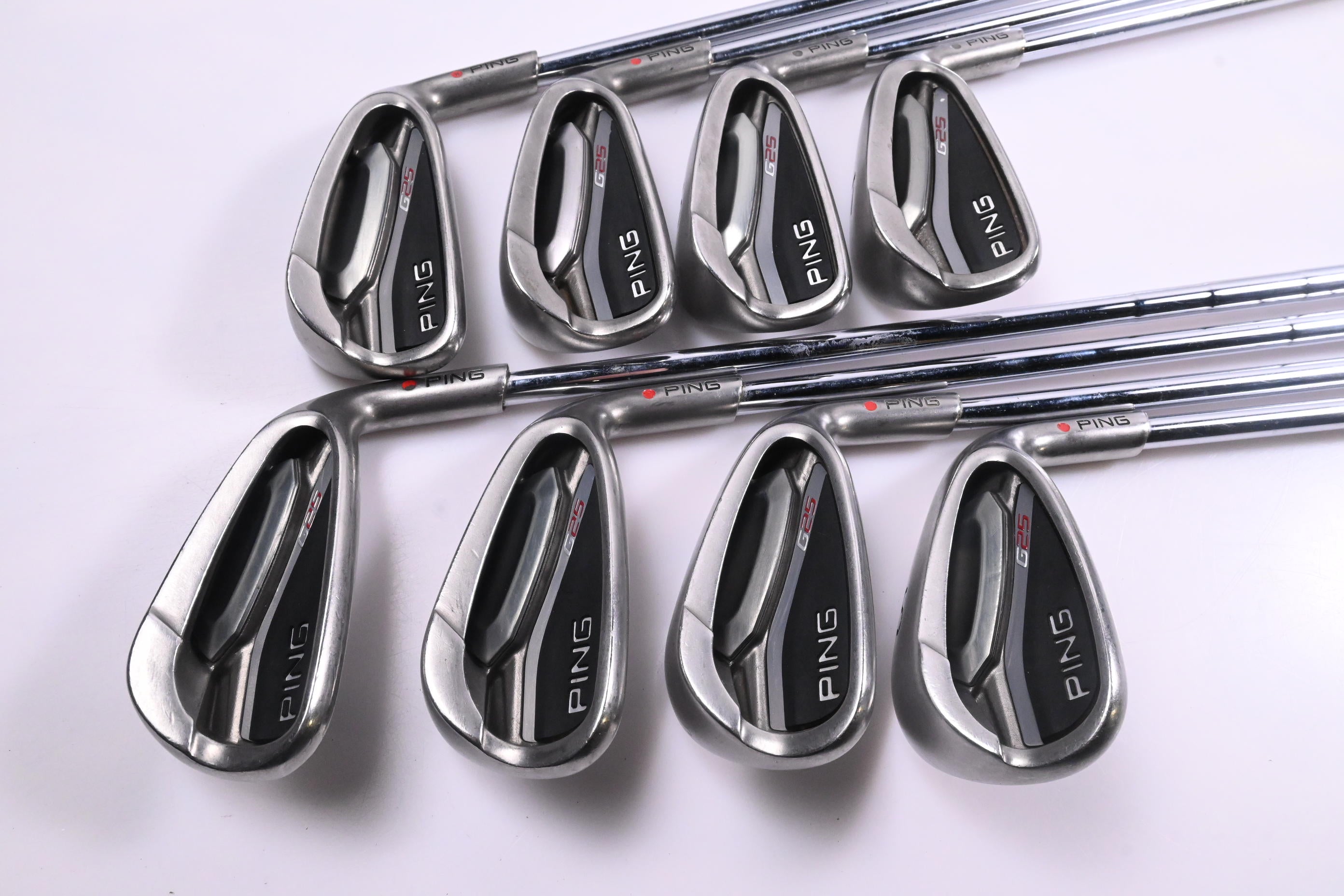 Ping G25 Irons / 4-PW+SW / Red Dot / Regular Flex Ping CFS Distance Shafts