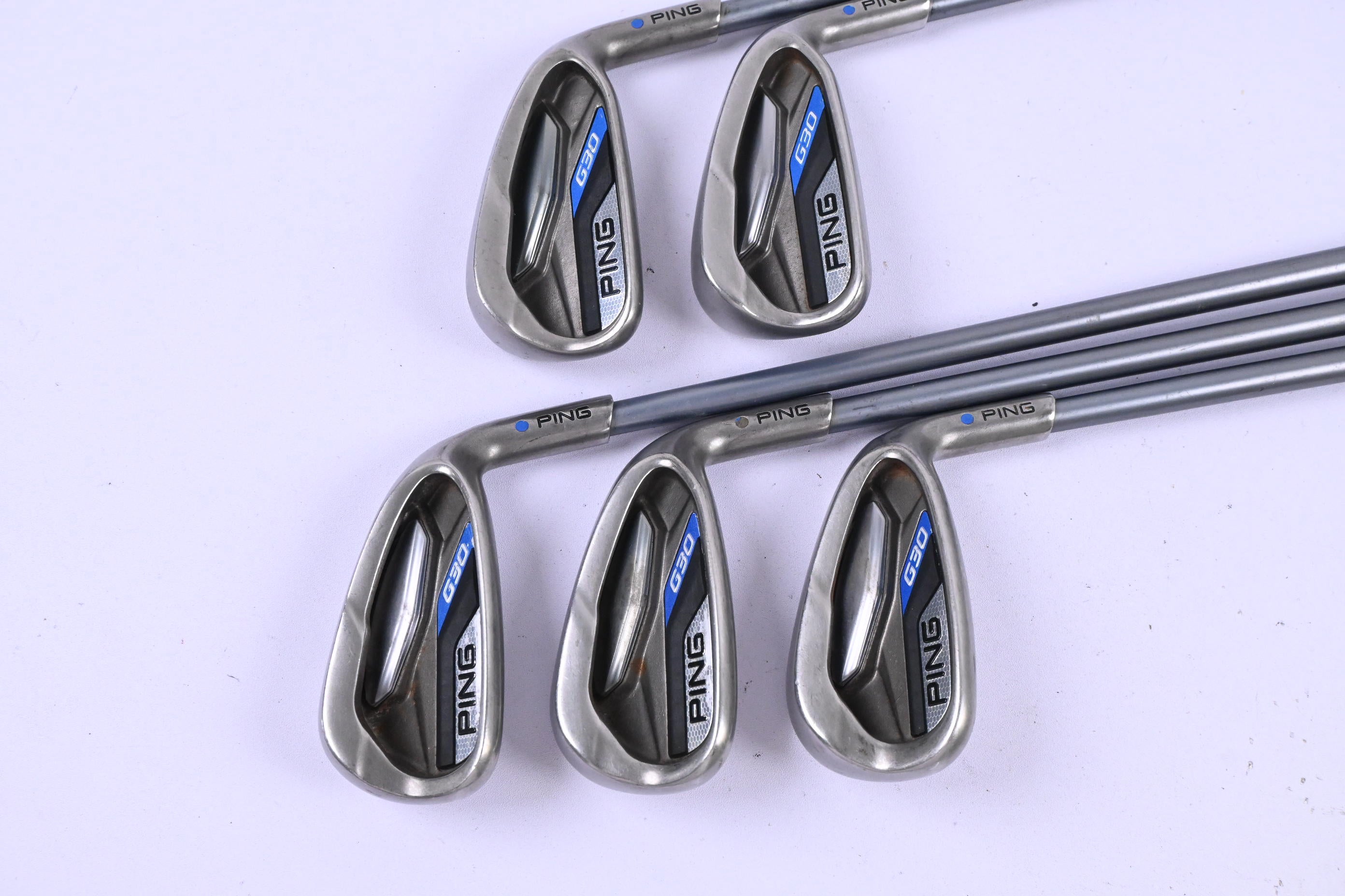 Ping G30 Irons / 6-PW / Blue Dot / Regular Flex Ping TFC 419 Shafts
