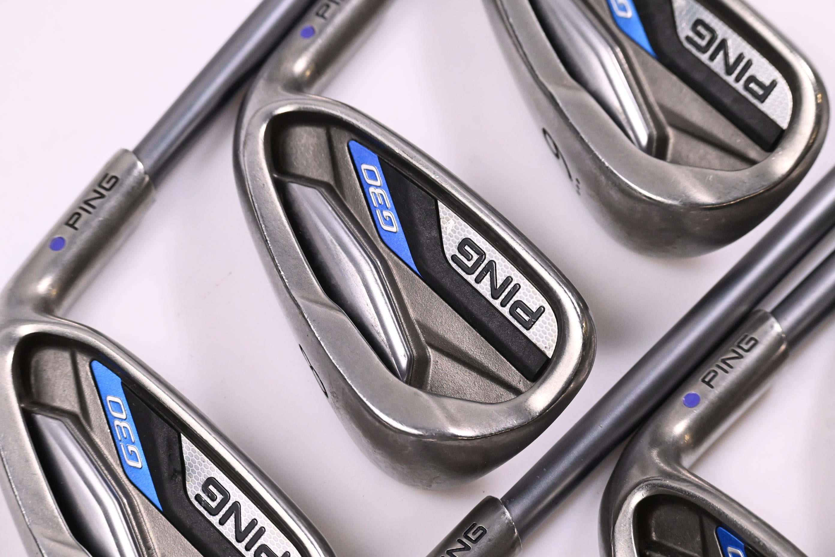 Ping G30 Irons / 7-PW+UW+SW / Blue Dot / Senior Flex Ping TFC 419 Shafts