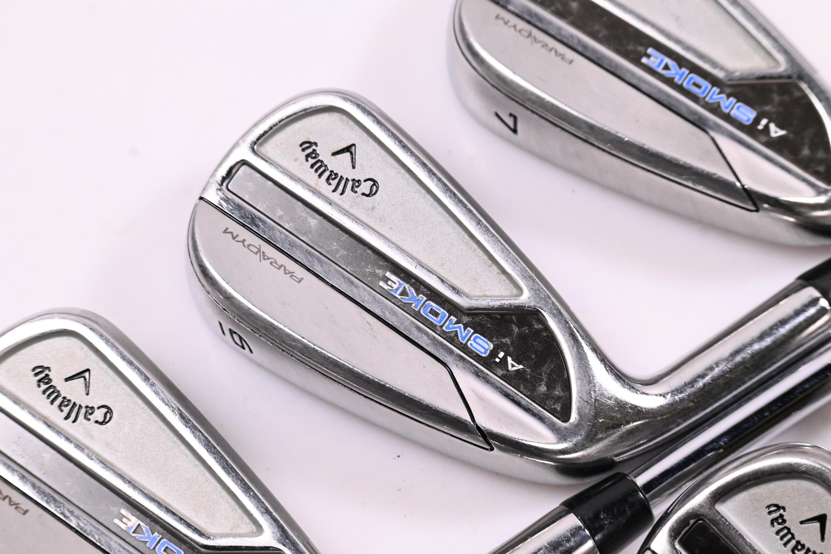 Left Hand Callaway Paradym Ai Smoke Irons / 5-PW / Stiff Flex Elevate MPH 95