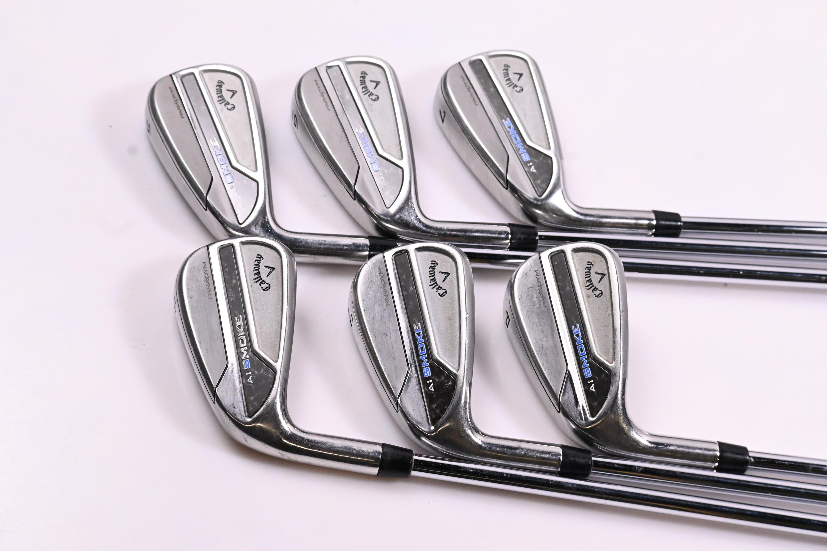Left Hand Callaway Paradym Ai Smoke Irons / 5-PW / Stiff Flex Elevate MPH 95