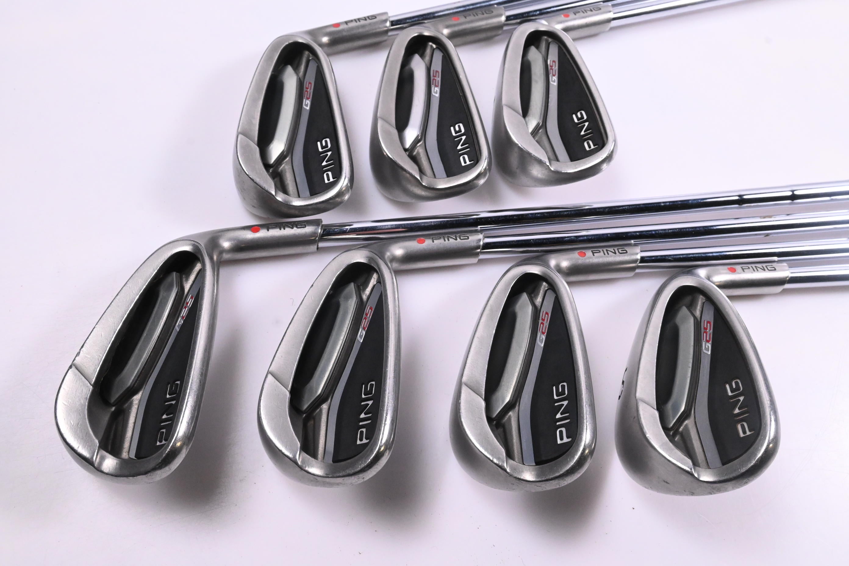 Ping G25 Irons / 5-PW+SW / Red Dot / Regular Flex Ping CFS Shafts