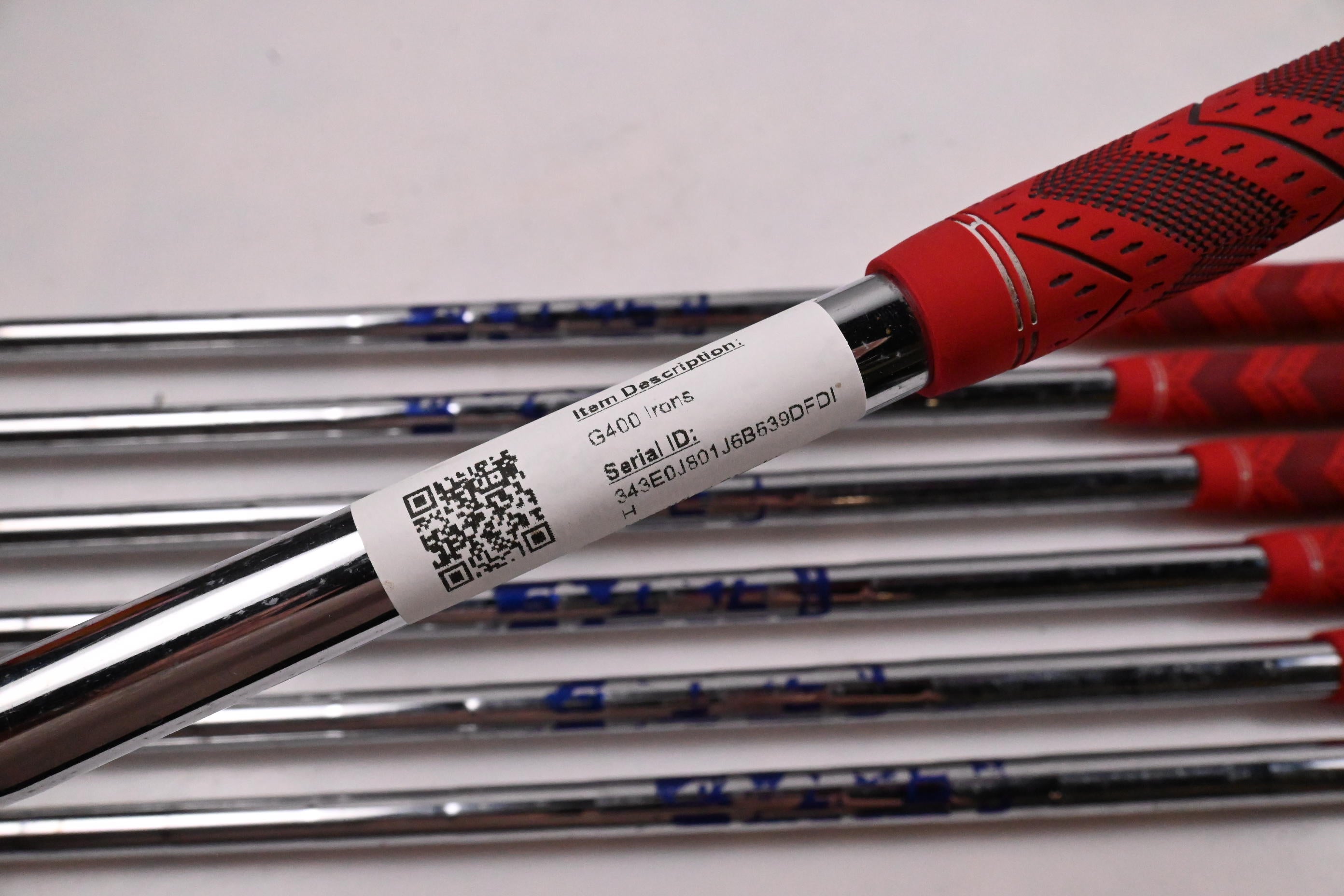 Ping G400 Irons / 5-PW+SW / Green Dot / Stiff Flex Ping AWT 2.0 Shafts