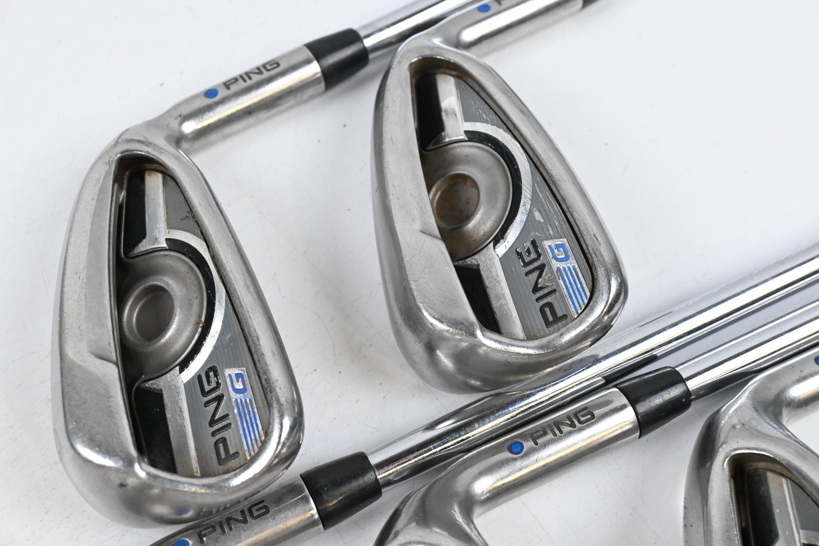 Ping G Series Irons / 7-PW+SW / Blue Dot / Regular Flex Ping AWT 2.0 Shafts