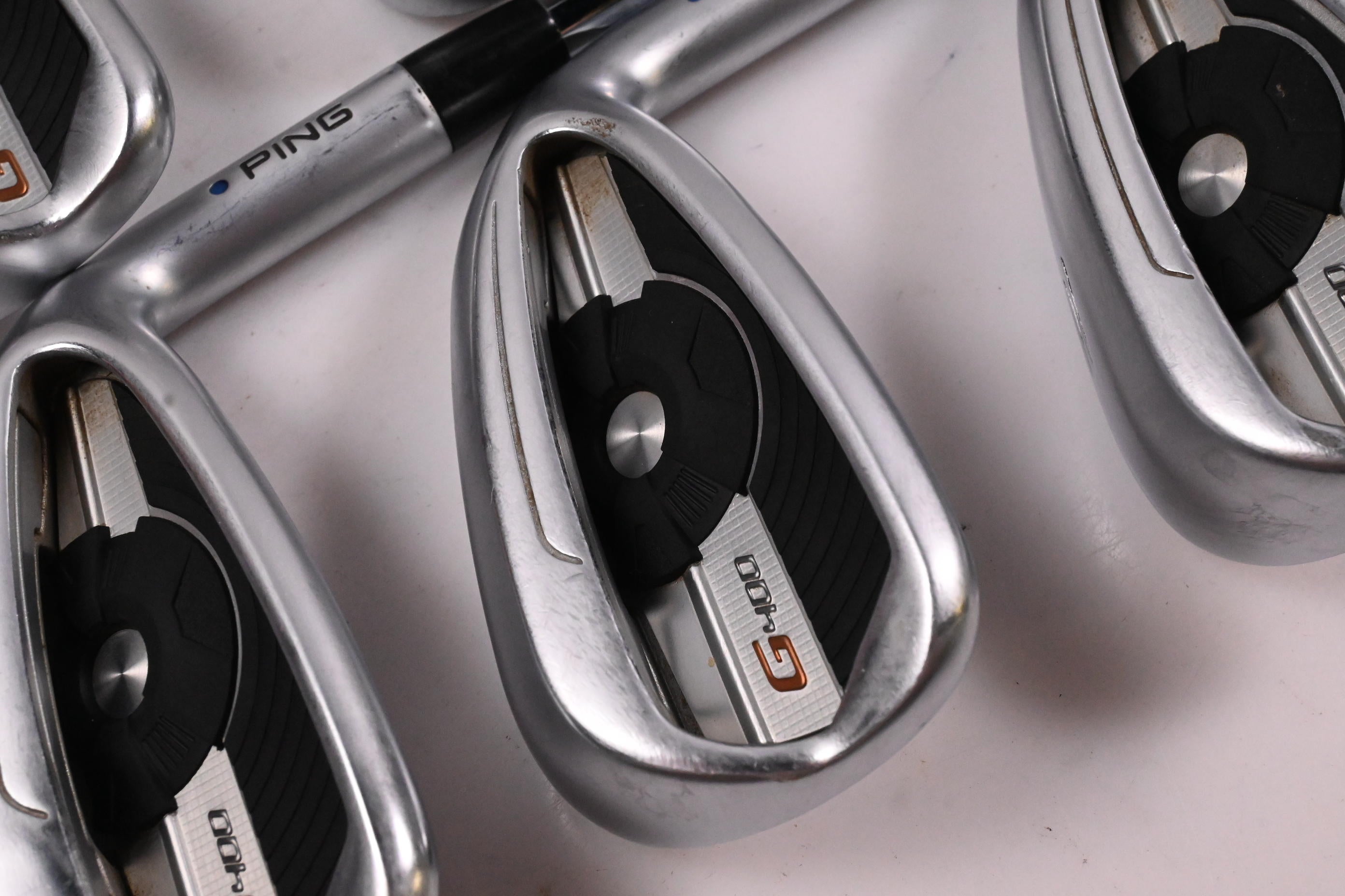 Ping G400 Irons / 6-PW / Blue Dot / Regular Flex Ping AWT 2.0 Shafts