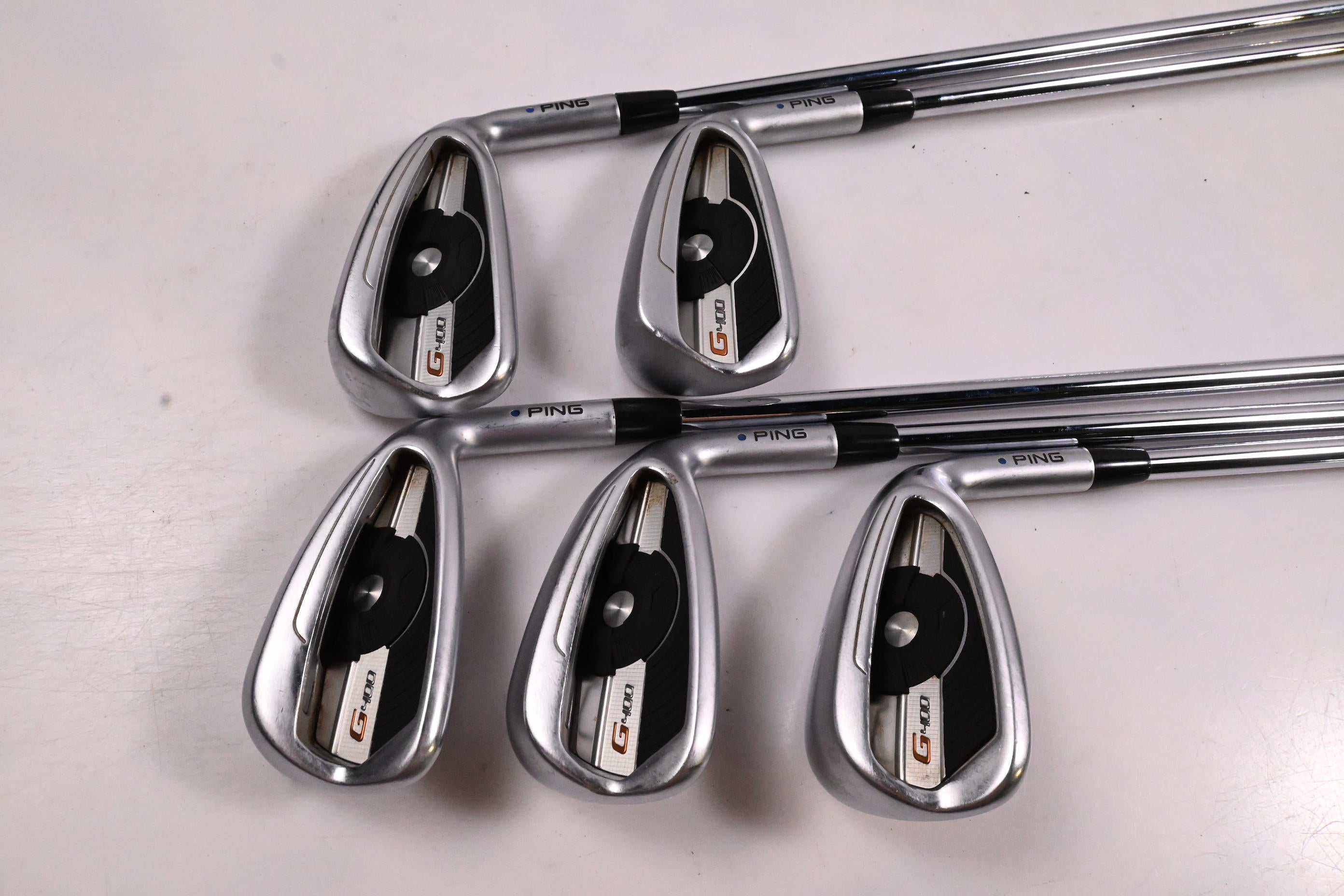 Ping G400 Irons / 6-PW / Blue Dot / Regular Flex Ping AWT 2.0 Shafts