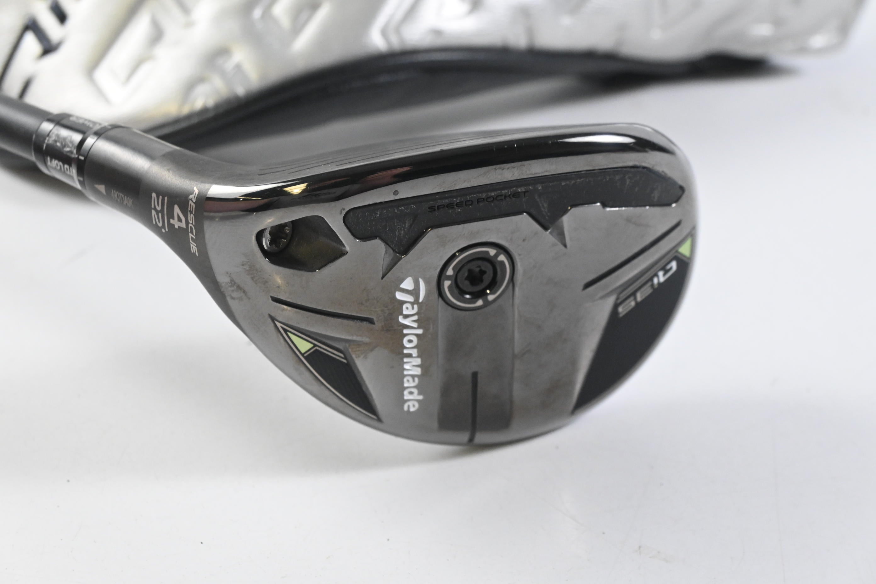 Left Hand Taylormade Qi35 #4 Hybrid / 22 Degree / Stiff Flex Ventus Blue 7 Shaft