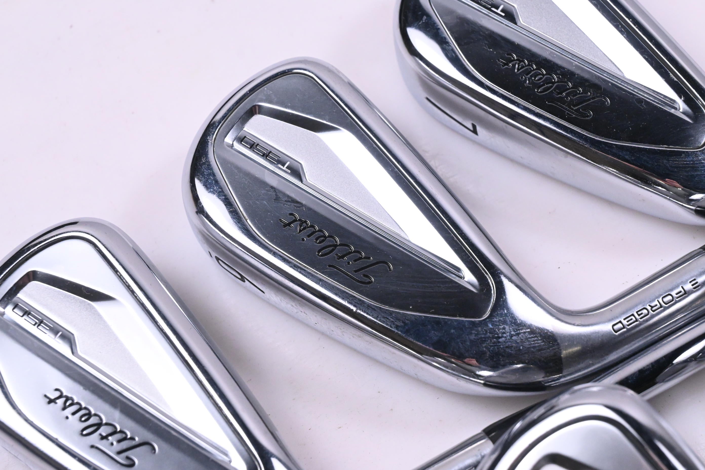Left Hand Titleist T350 Irons / 5-PW+GW / Regular Flex AMT Red R300 Shafts