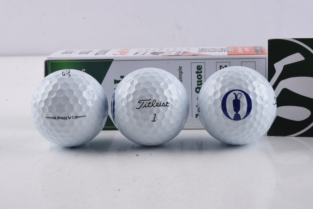 Titleist Pro V1 The Open Golf Balls (3) White